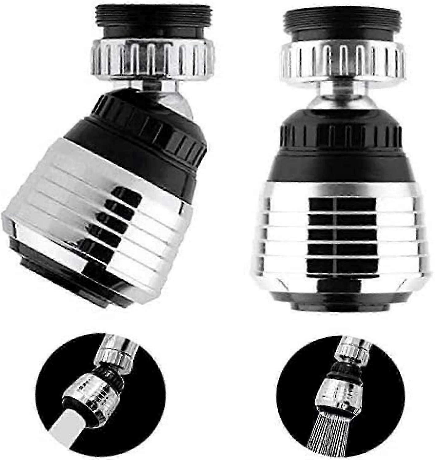 2PCS Kitchen Faucet Aerator, 360 Degree Swivel Splash Filter Attachment for Saving Water Diffusion