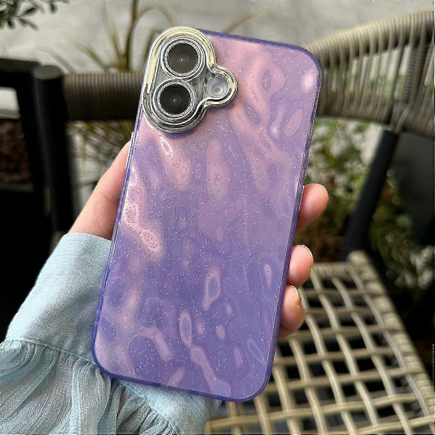 Case for Compatible Brand Phone with Wrinkle Texture TPU+PC Shockproof Design