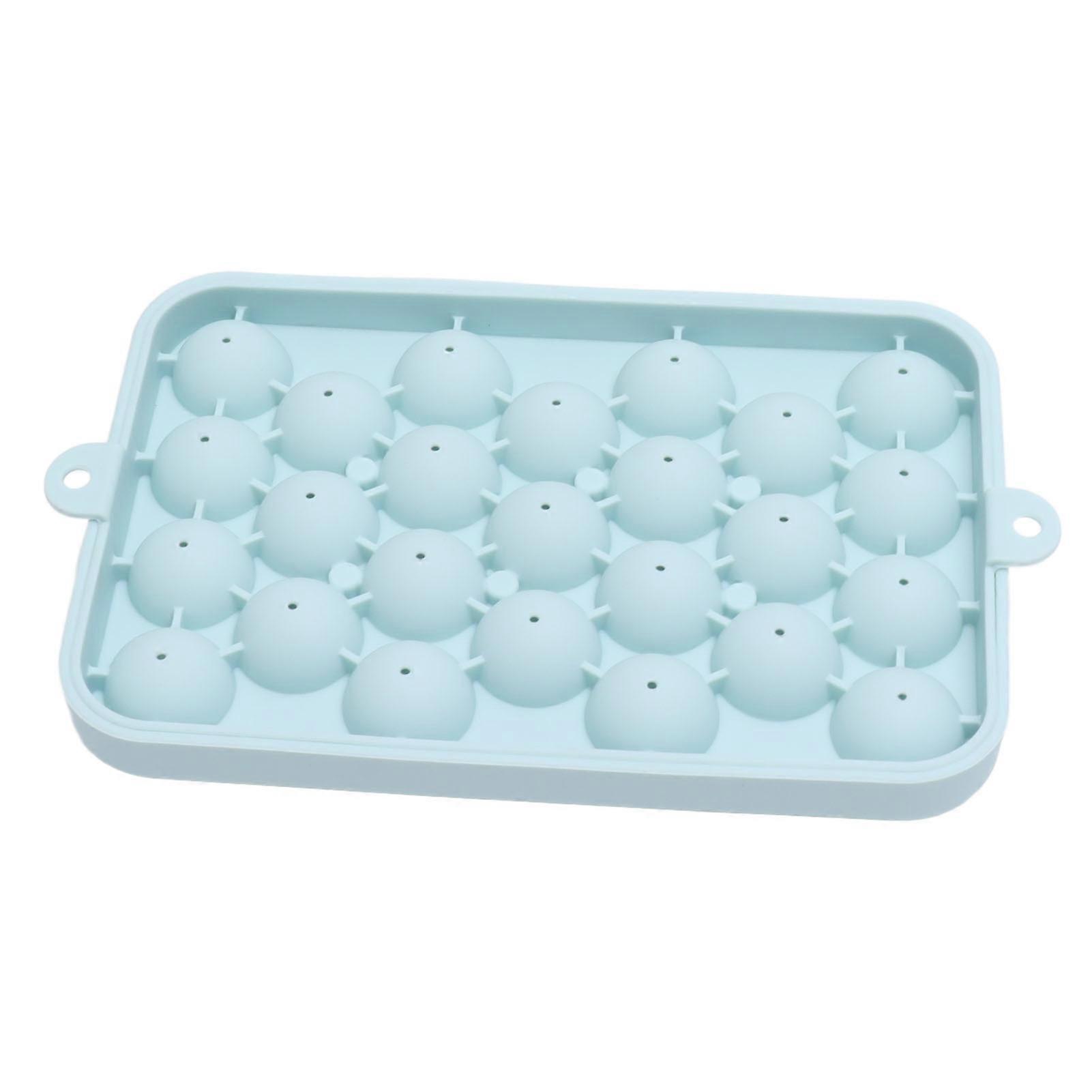 25 Grid Ice Cube Tray Easy Release Silicone Ice Ball Maker Mold Mini Round Ice Sphere Tray with Lid ,Blue