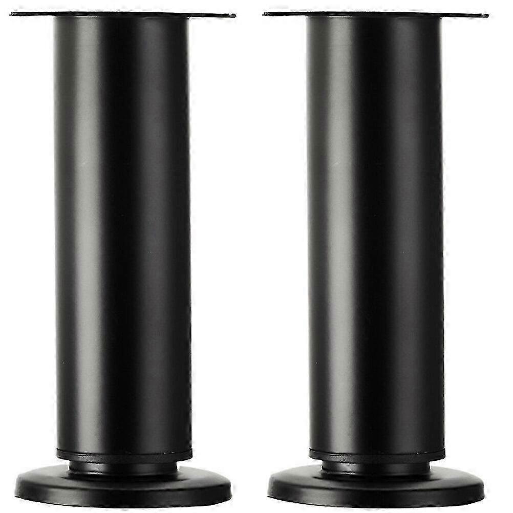 ベッドキャビネットテーブルサポート用の2個の調整可能な黒い家具の脚30x6x4.7cm