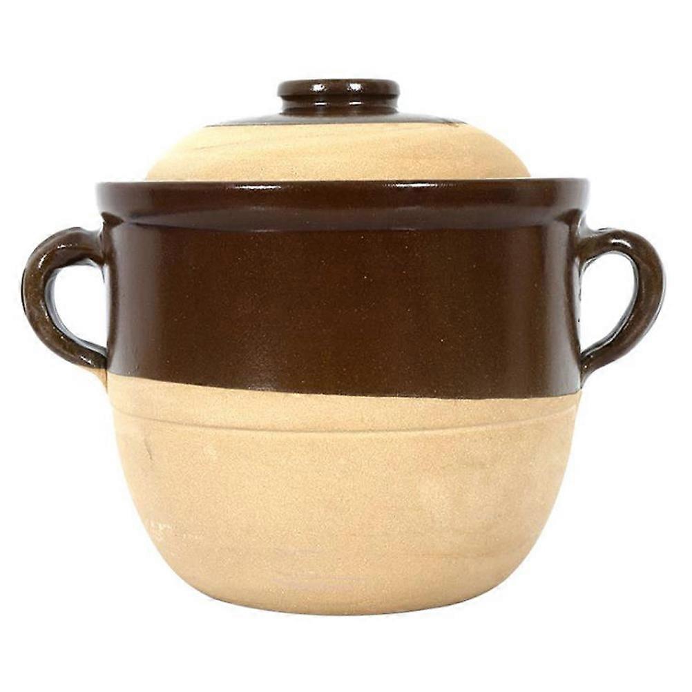 Stew Pan Set Earthen Pot Compact Design For Cooking And Family Meals 17x14cm 2L Even Heating 1Set
