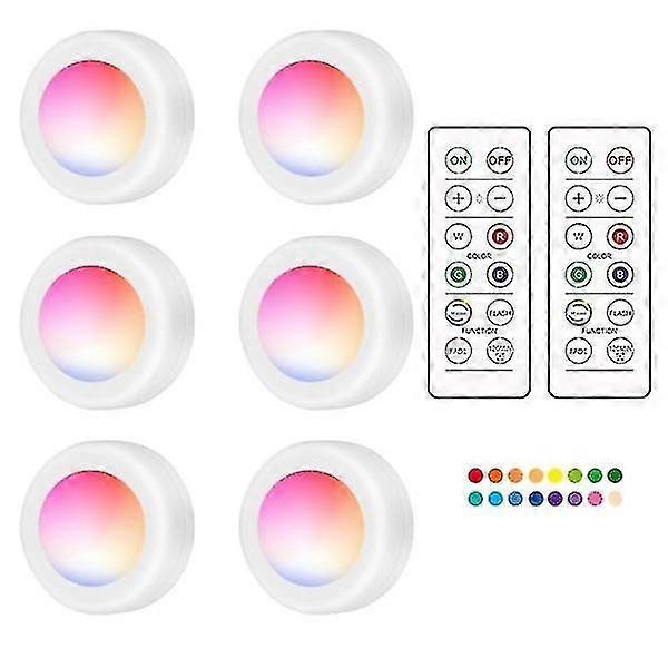 Led Spotlights 6 Pcs With 2 Remote Controls