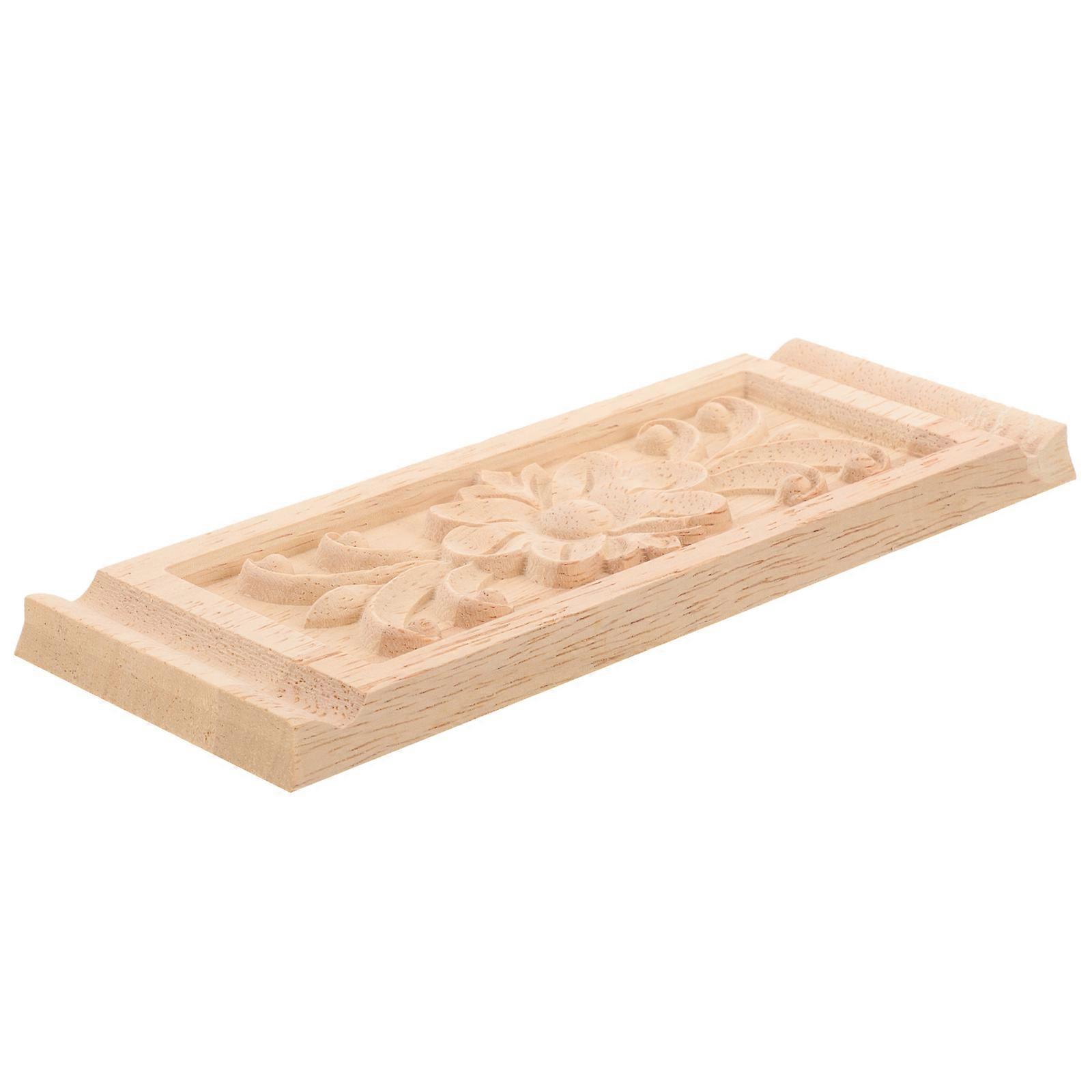 Retro Furniture Applique Wood Applique Carved Onlay Applique European Style Home Decoration Khaki 1Pack