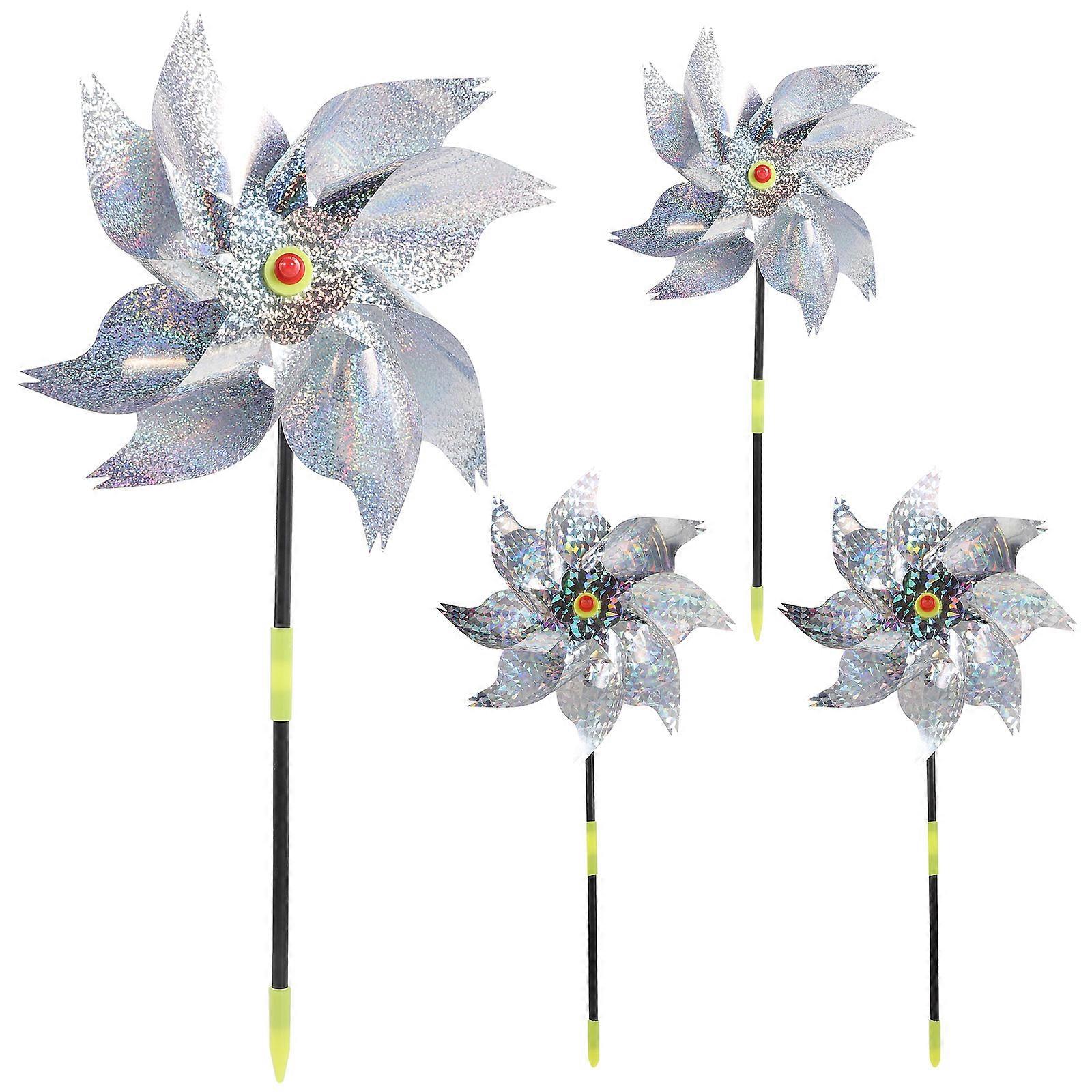Farm Pinwheel Garden Style Whirligigs For The Yard Assorted Color Pet Plastic Bird 4Pcs