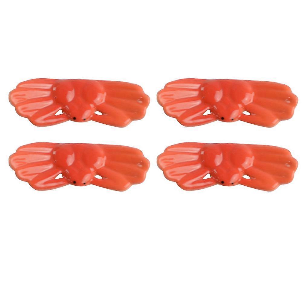 Ceramic Chopsticks Rest Rack Holder Dining Table Use Hold Tableware Orange 7x1.5x1 Cm 4Pcs