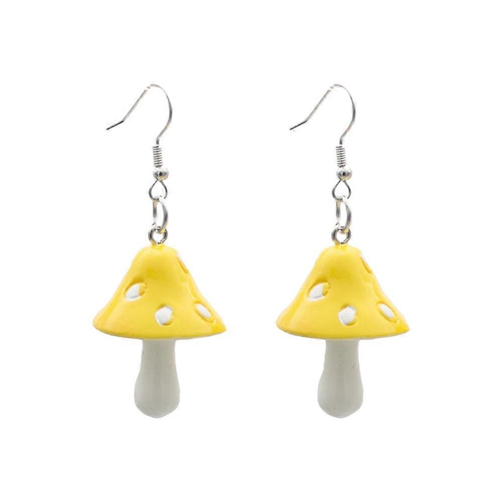 a polished and engaging product description based on your input:

 

**Chic Mushroom Shape Earrings for Women – Creative Simulated Yellow Ear