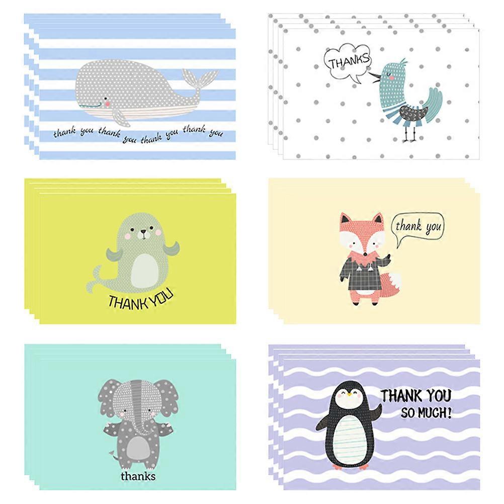 Watercolor Illustration Thank You Cards Conveying Wishes For Engagements Baptisms Business Clients 24Sets