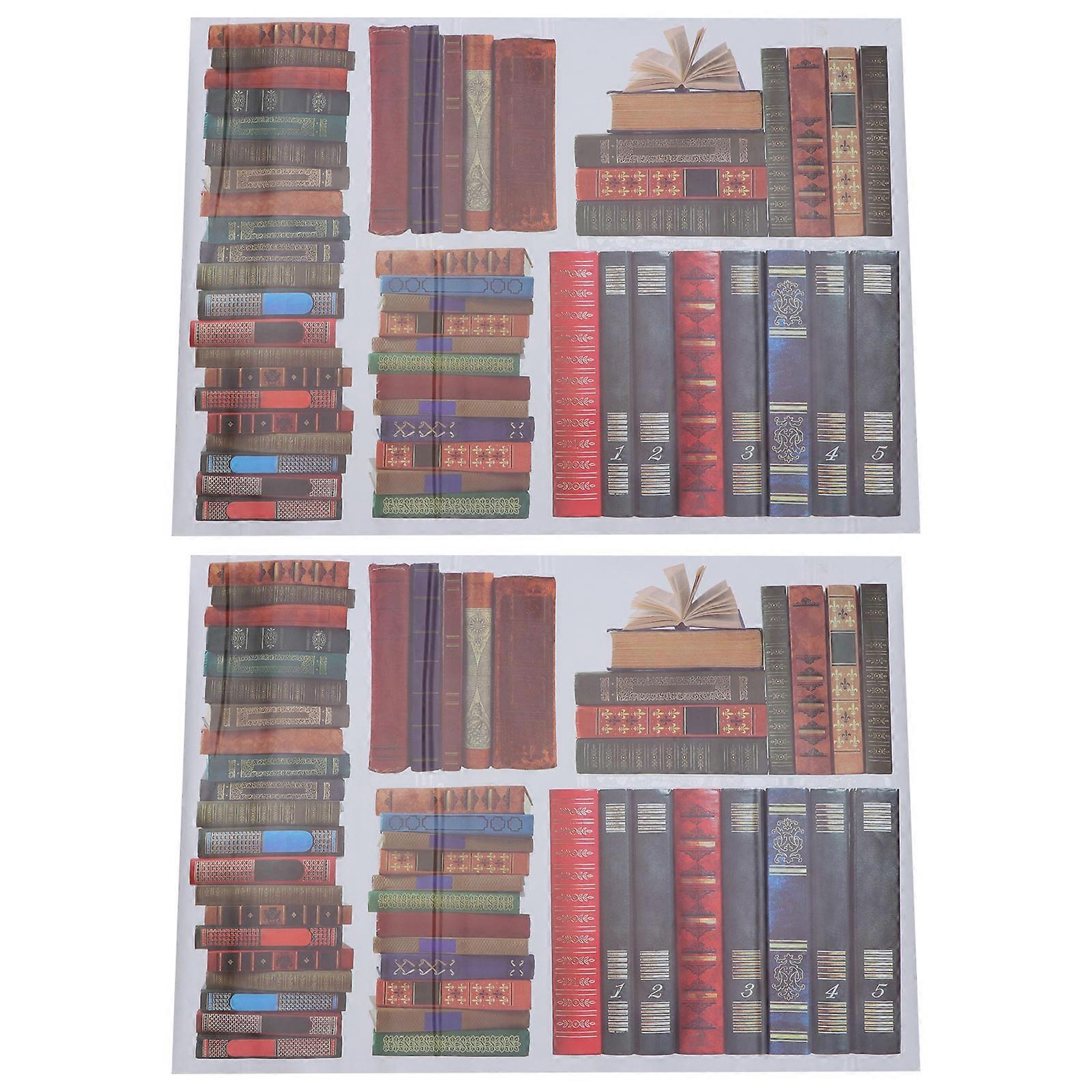 Simulation Book Wall Decal PVC Sticker for Decoration 2Pcs Assorted Color