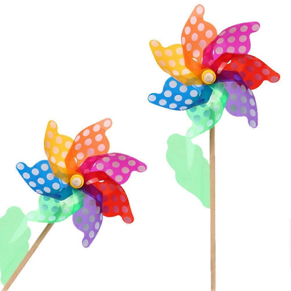 Colorful Windmill Decor For Party 18cm Multicolored Design Plastic Material 6Pcs
