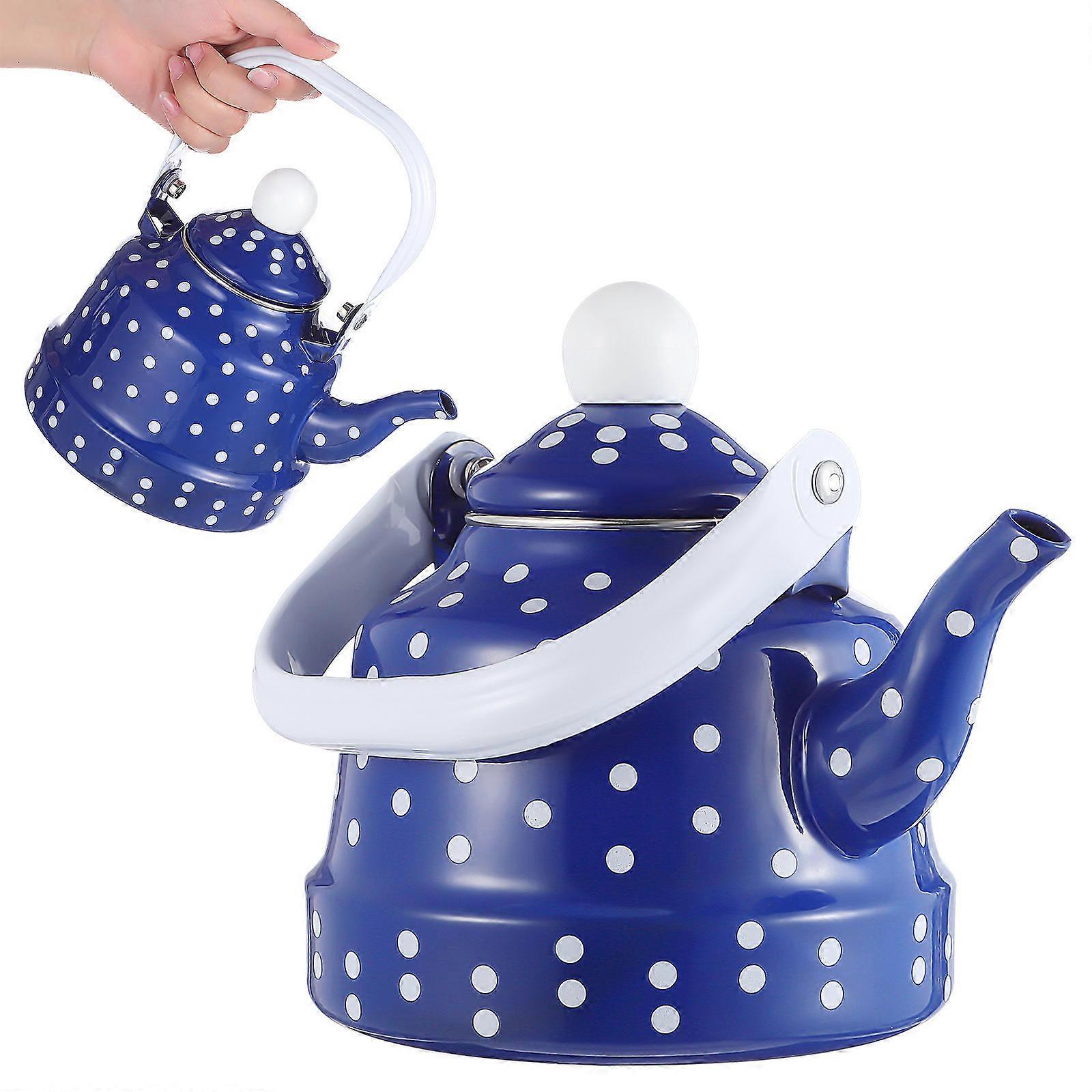 Kettle Vintage Teapot Enamel Interior Quick Heating 1.1L 1Set