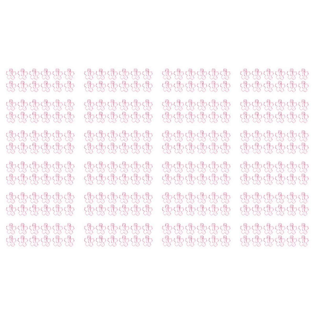 12pcs Plated Pink Paper Clips Paper Needle Bookmark