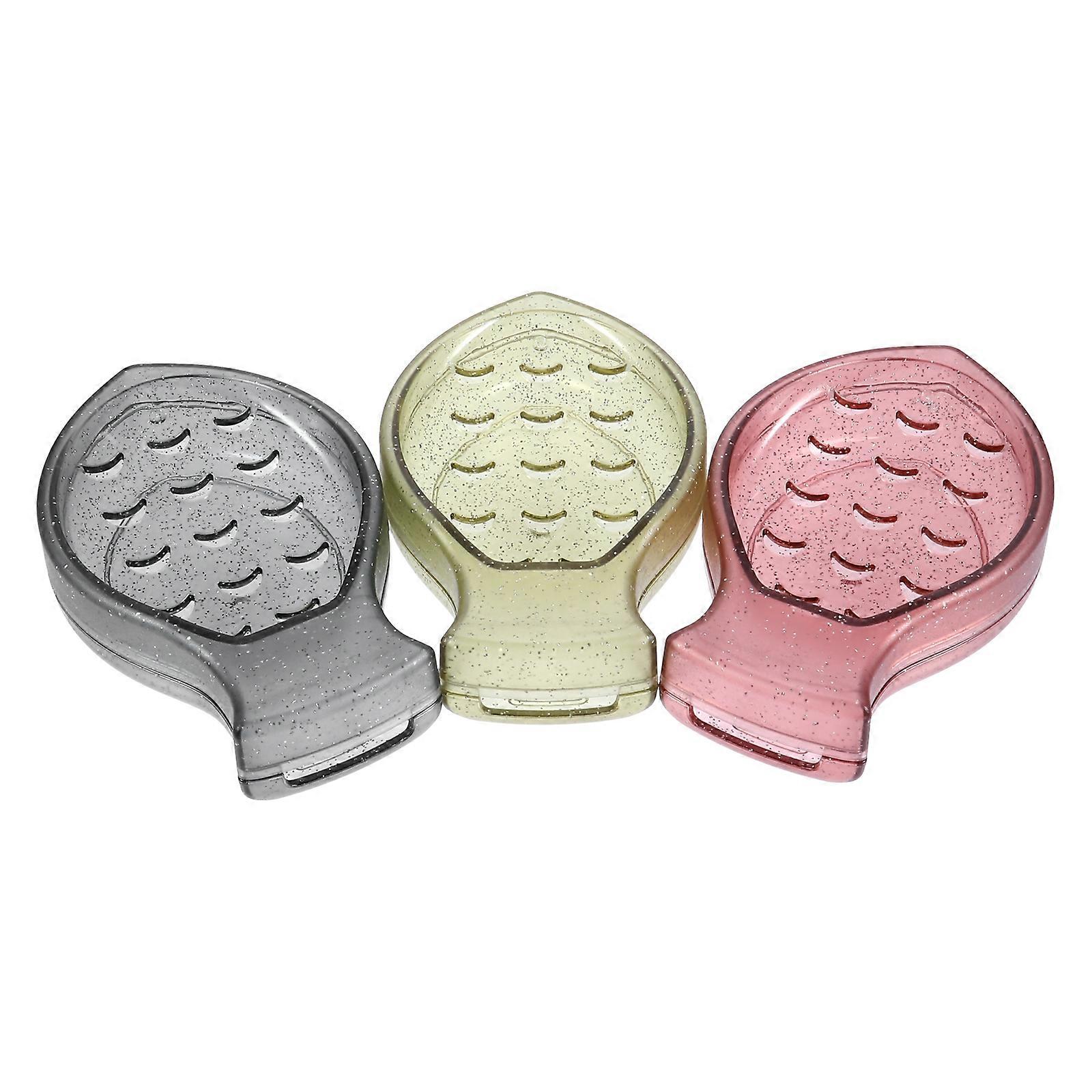Soap Dish Cartoon Soap Boxes Double Drain Prevent Soap Melting Easy to Clean Fish Shape 3Pcs