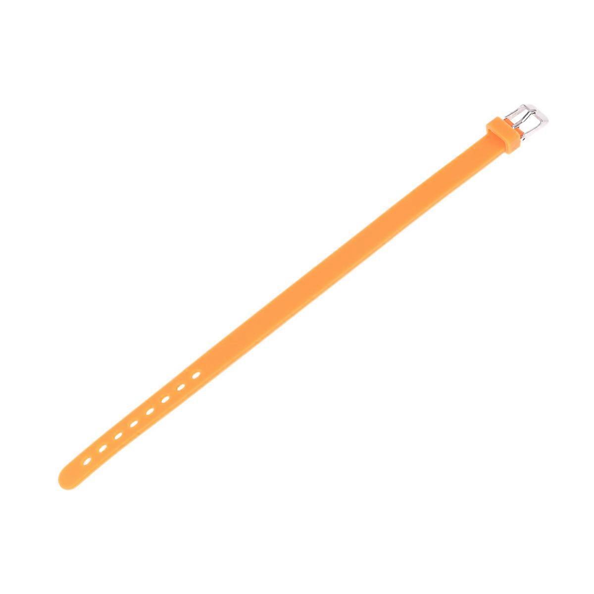 Kids Wristbands Solid Color Silicone Bracelet Wearable For Party Round Orange 21.2x1x0.5cm 1Pack