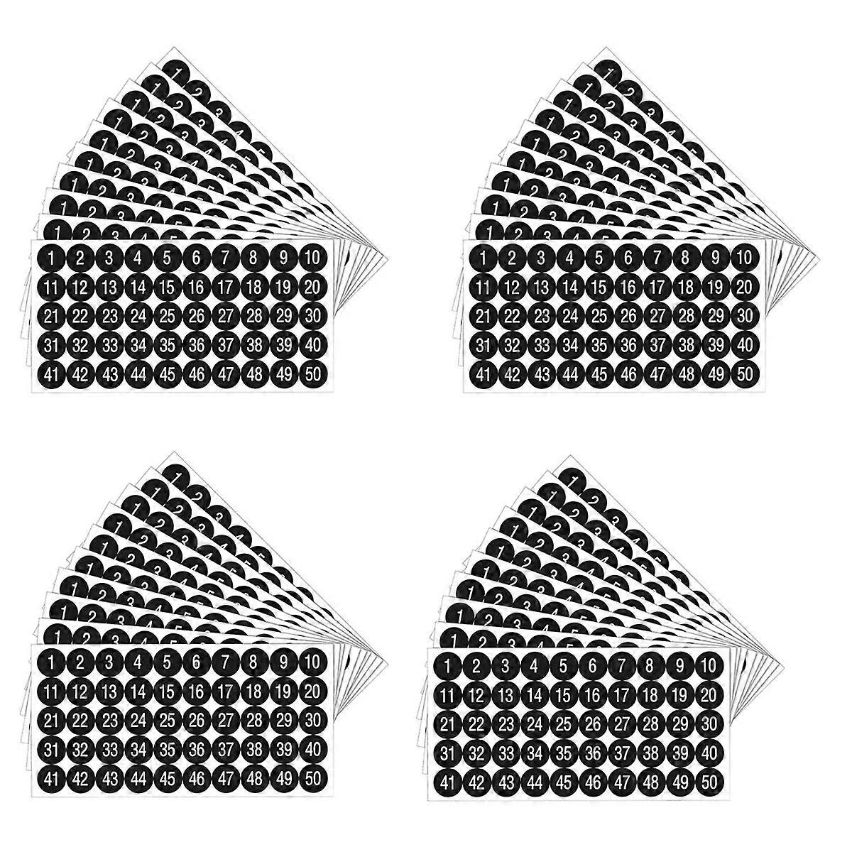 20Pcs 1 to 50 Number Stickers for Inventory Storage Classification