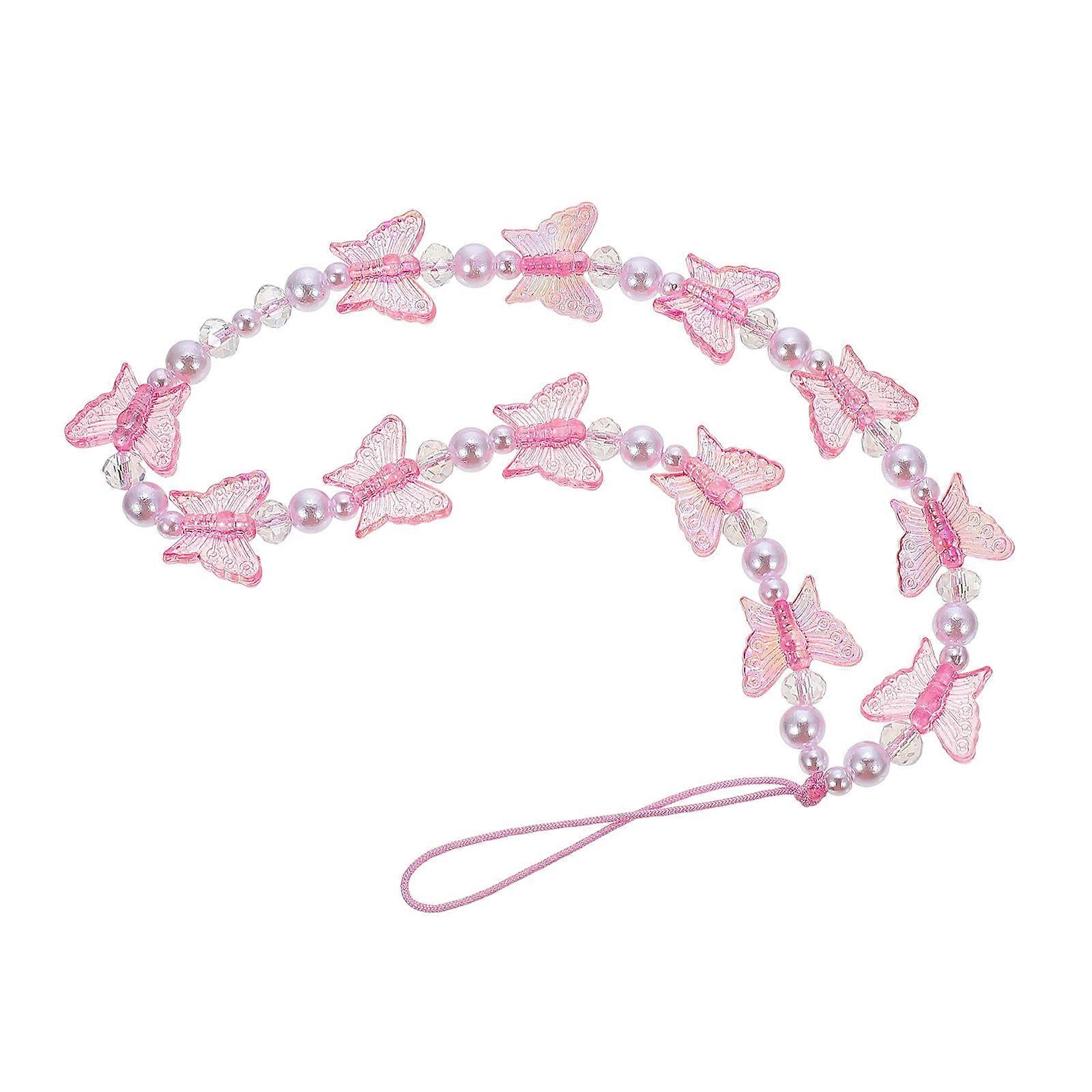 Mobile Phone Lanyard Round Pearl Shape Wrist Strap Prevent Phone Dropping Glossy Finish 1Set