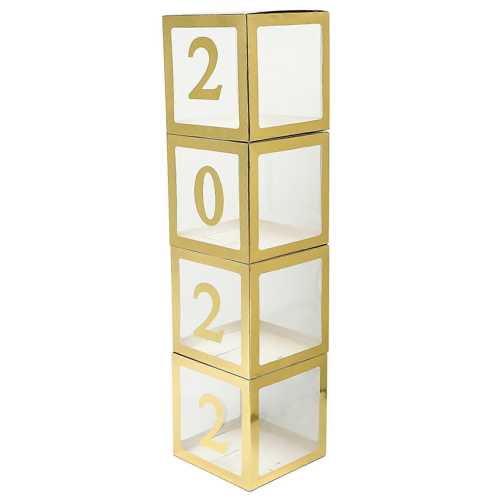 Gold Graduation Balloon Box Kit – Birthday Party Decoration, Balloon Holder for Celebration, Photo Backdrop Accessory