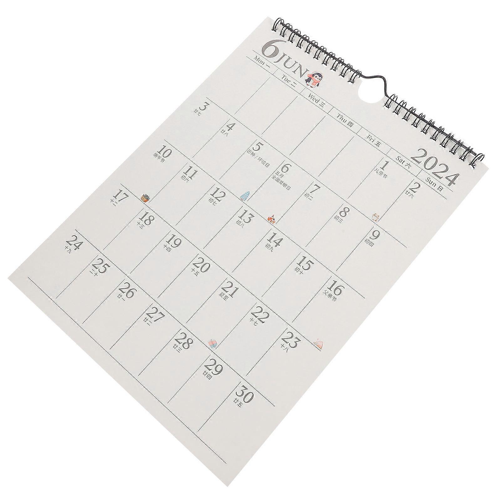 Dragon Year Wall Calendar Medium Hanging Monthly Planner Home Office Space Saving Organizer With Memo Event Recording