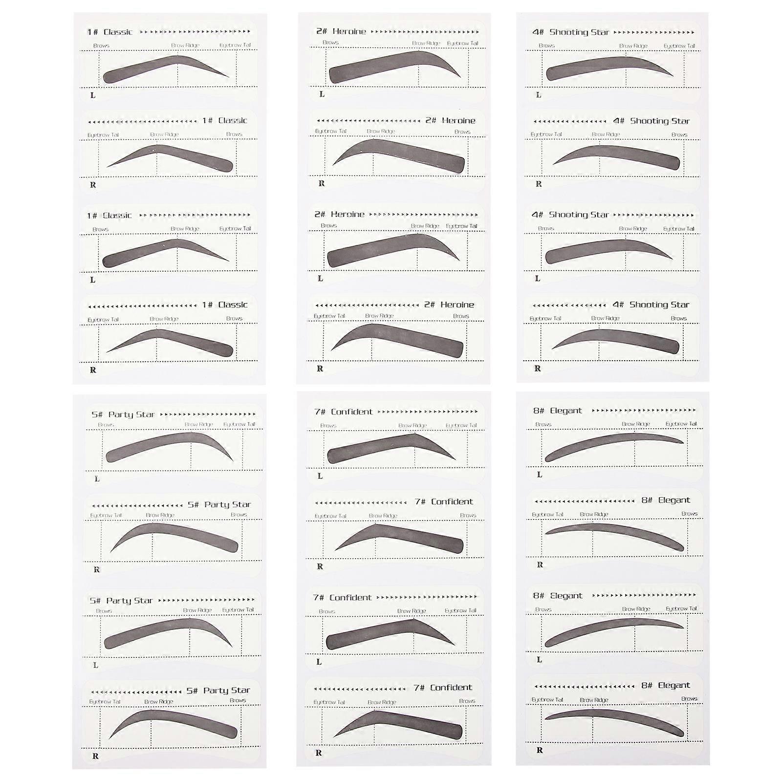 6PCS Disposable Eyebrow Stencils for Women – Safe & Comfortable Makeup Templates for Beginners with Assorted Designs