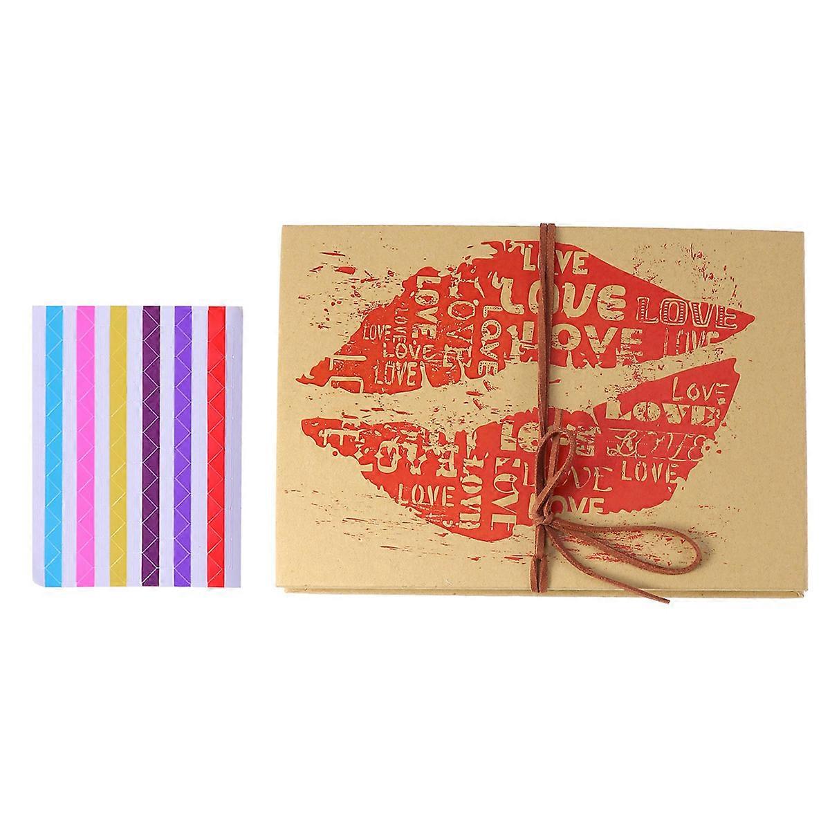 Photo Albums Scrapbook Kit For Anniversary Rectangular Kraft Paper 8.3X5.9X0.8in 1 Set