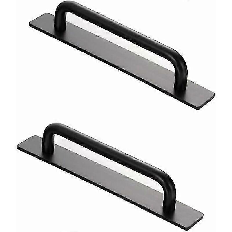 Selbstklebende Griffe 2er-Pack Selbstklebende Tür- und Fenstergriffe Selbstklebende Aluminiumgriffe (schwarz) Ru IO IU