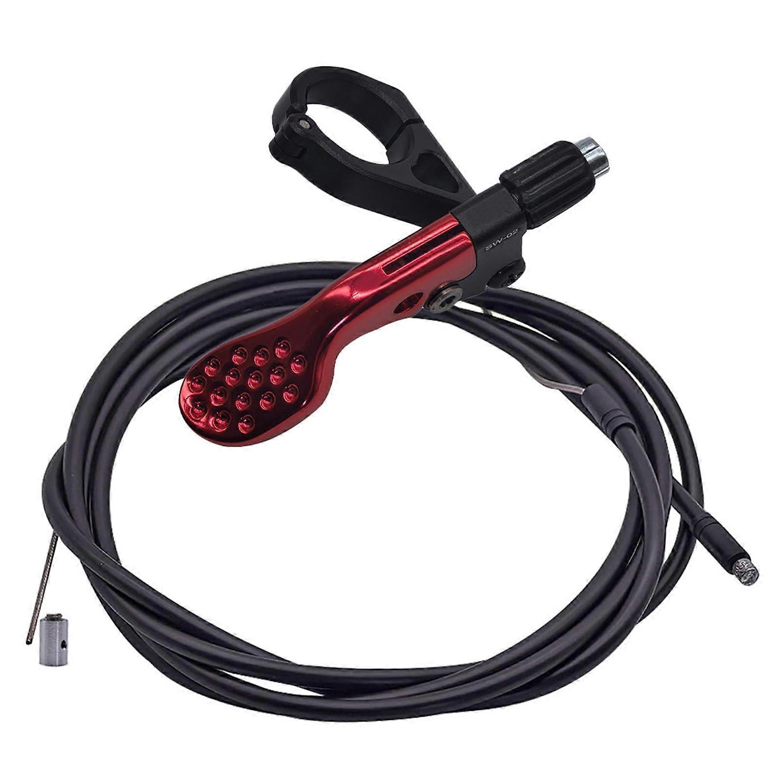Mountain bike dropper seat post lever, bicycles dropper remote lever, bicycle seat tube height, cable adjustable lever, red Ref: 7615