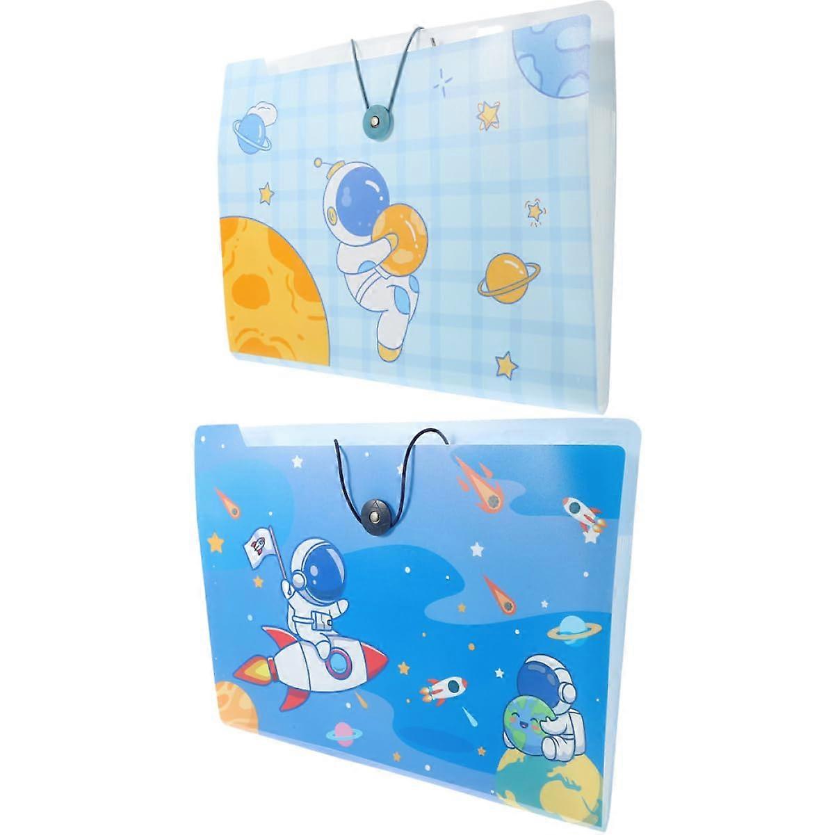 Pack of 2 Accordion File Organiser Memory Book Test Paper Folder Small ABS Document Storage with Multiple Compartments