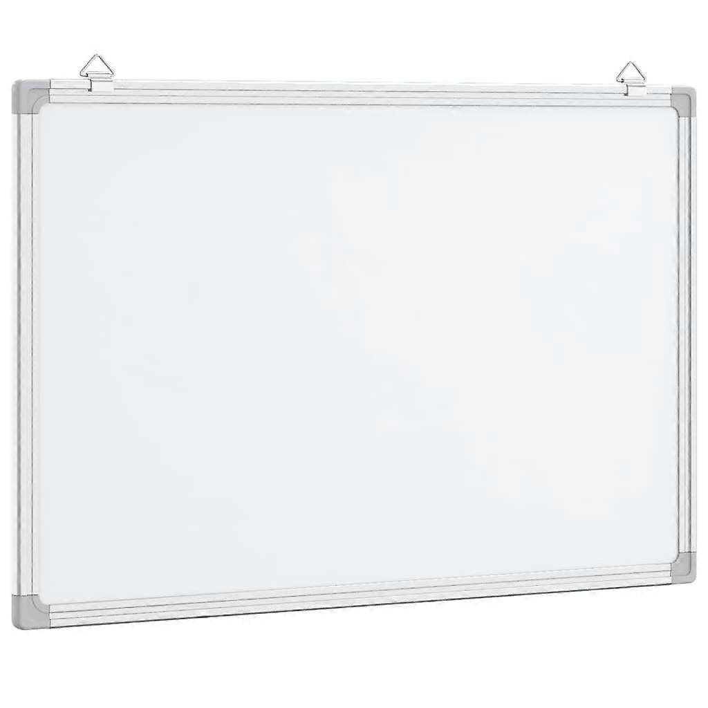 Magnetic Whiteboard 80 x 60 cm Aluminium Framed Dry Erase Board for Office Home Classroom Use