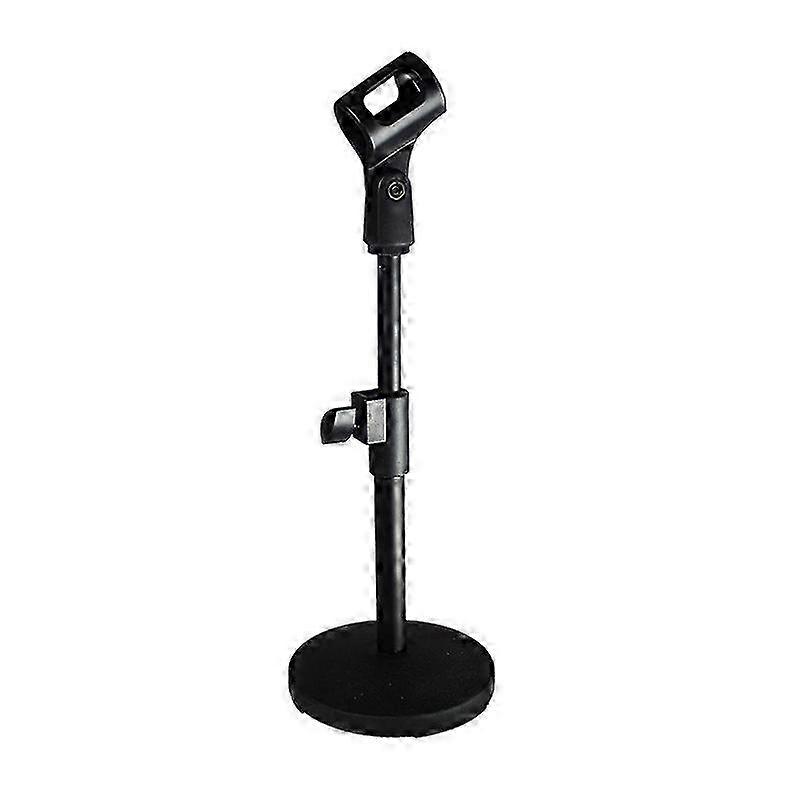 Desktop microphone stand with iron base, clip and 5/8" to 3/8" screw, compatible with Blue Yeti, Snowball or Spark Black