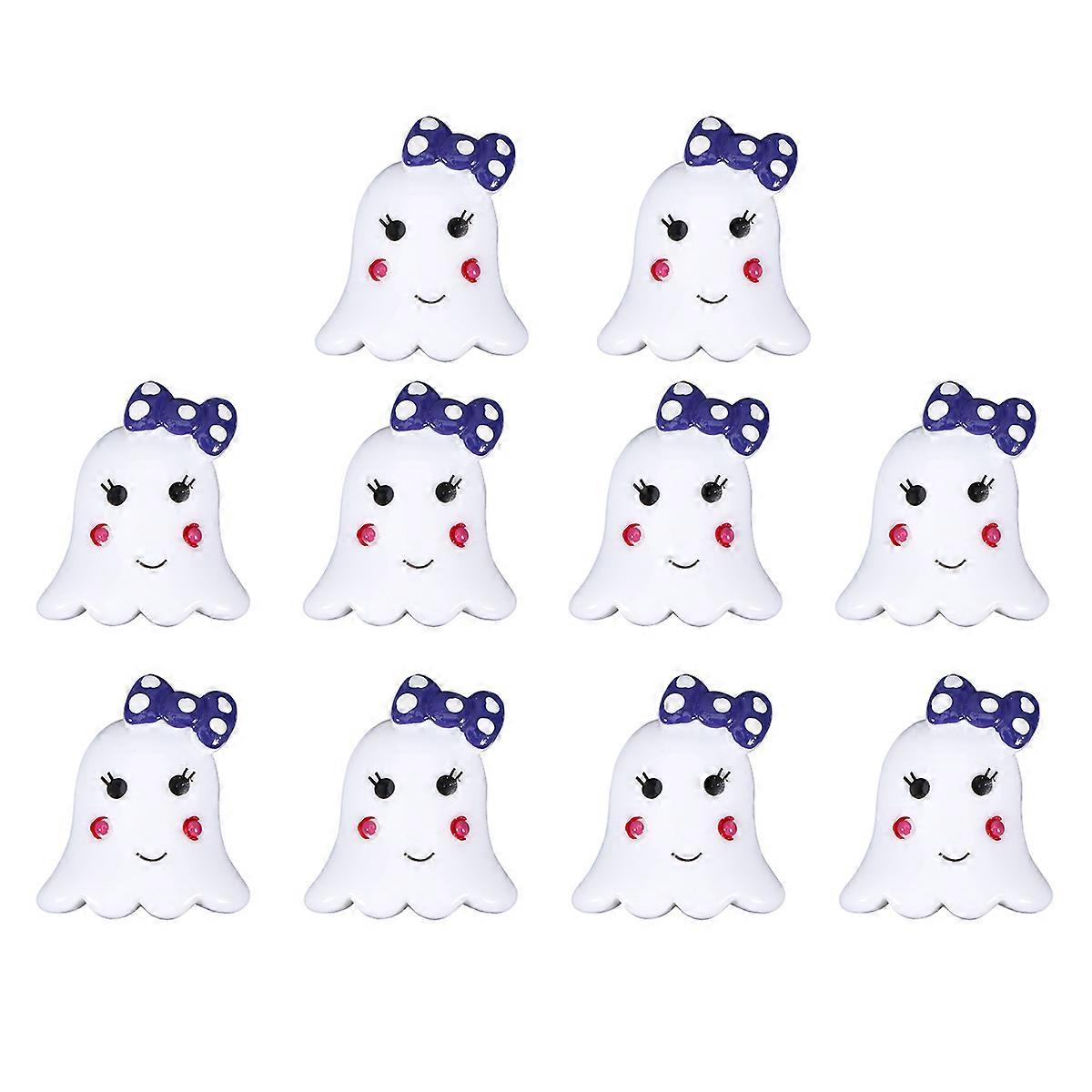 DIY Resin Accessories Cartoon Ghost Patches Craft Enthusiasts Multi Color About 2.6 x 2.3 x 0.5cm Halloween Decoration 10Pcs