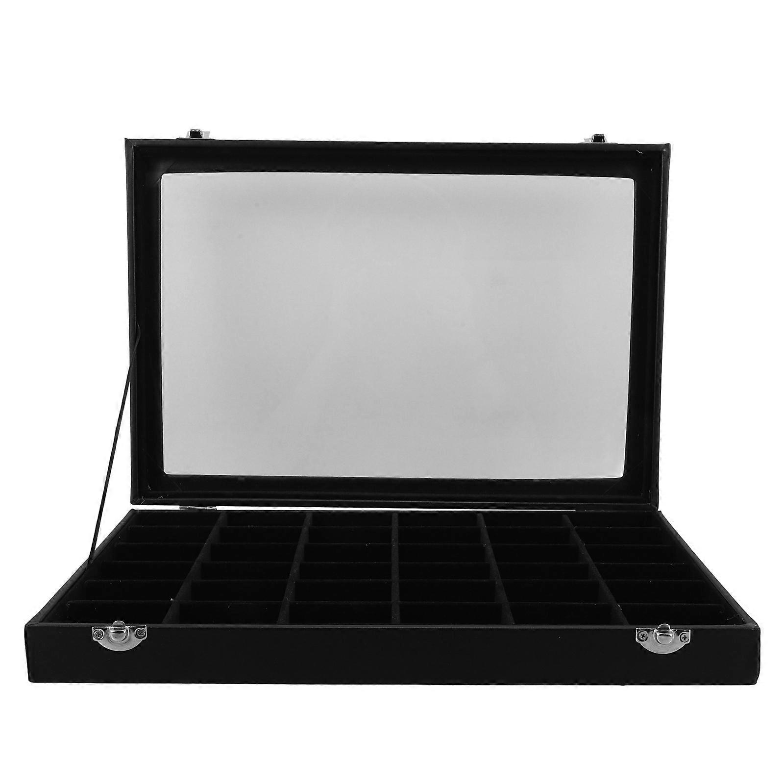 Rock Collection Display Case PU Storage Box for Collectibles Dust Proof Display Case Stylish Organizer for Small Items