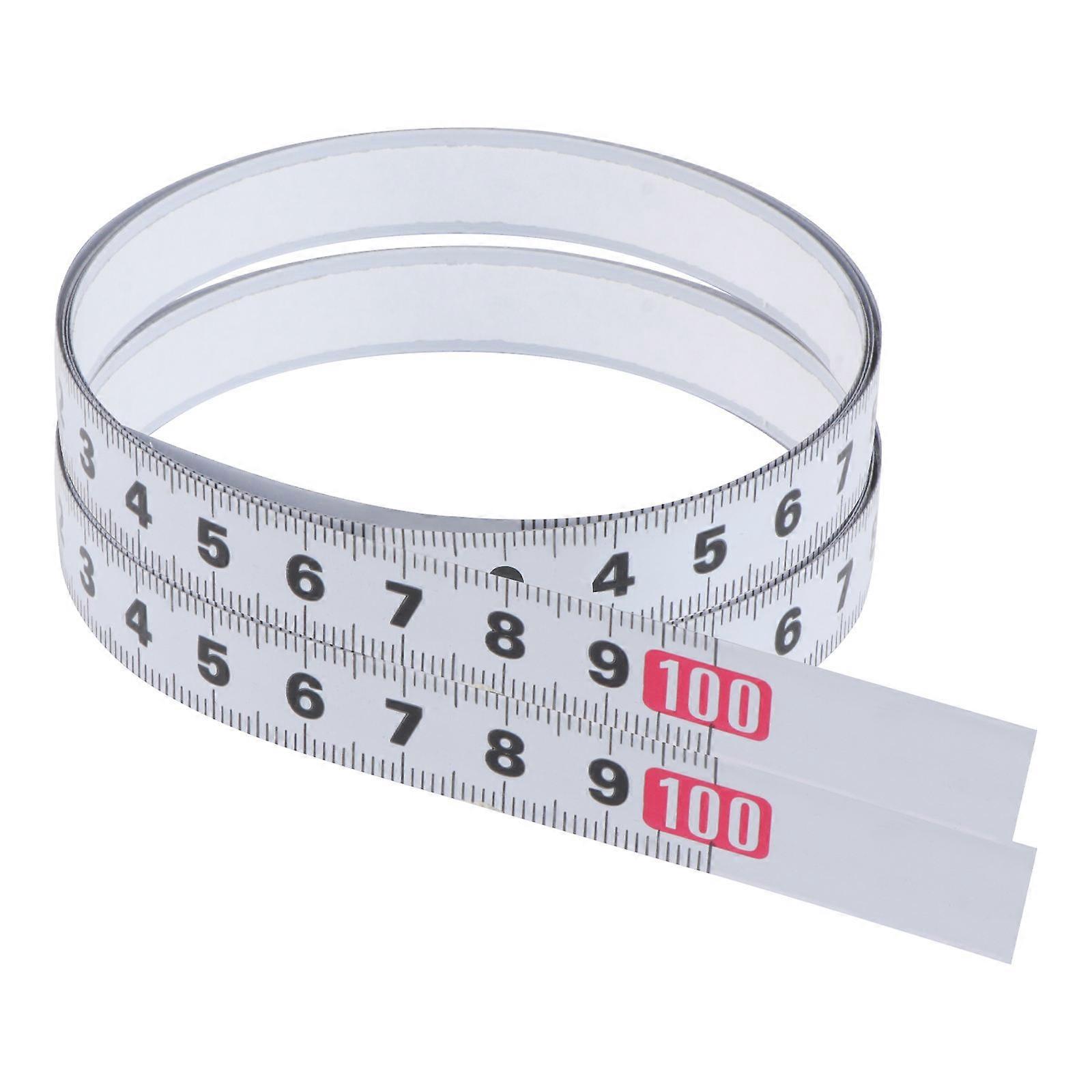 Self-Adhesive Tape Measures Miter Track Walls Columns Corrosion Resistant 100x1x0.1 Cm Multi 2Set