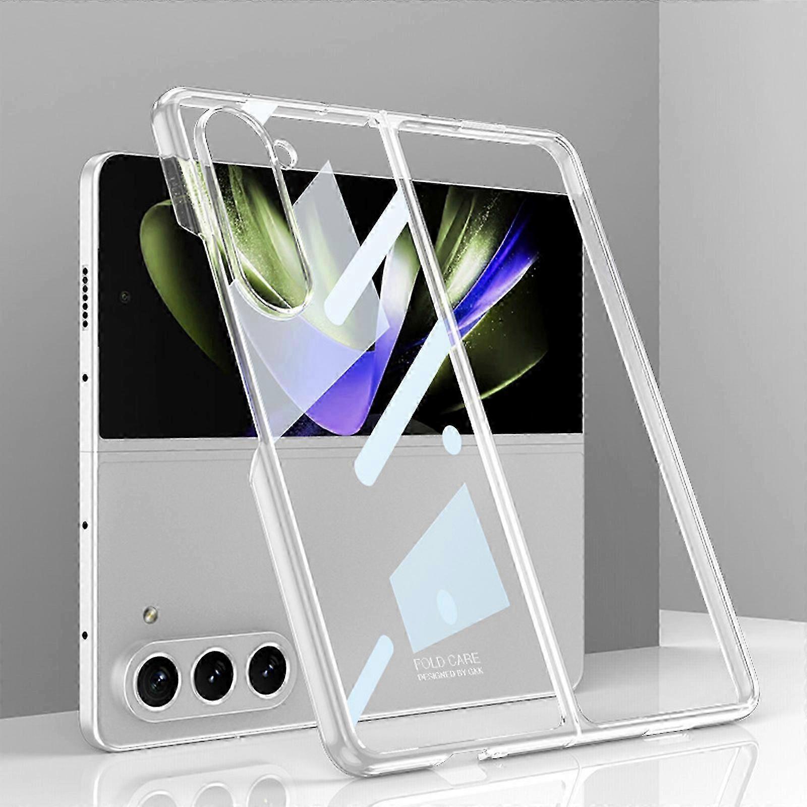 Case for Z fold 5 5G 2023, Clear Slim Phone Case with Transparent Hard PC Back, Soft TPU Edges, Hinge, Non-Yellowing Shockproof Thin Protective Cover