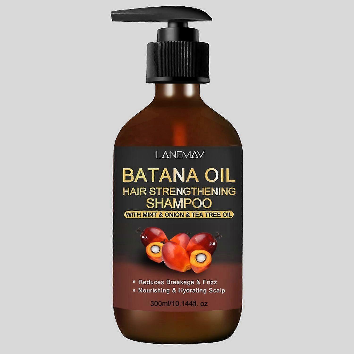 Shampooing à l’huile Batana pour la croissance des cheveux, Shampooing fortifiant et repoussant pour les cheveux clairsemés et la perte de cheveux, à l’oignon, à la menthe, à l’huile d’arbre à thé nourrit le cuir chevelu