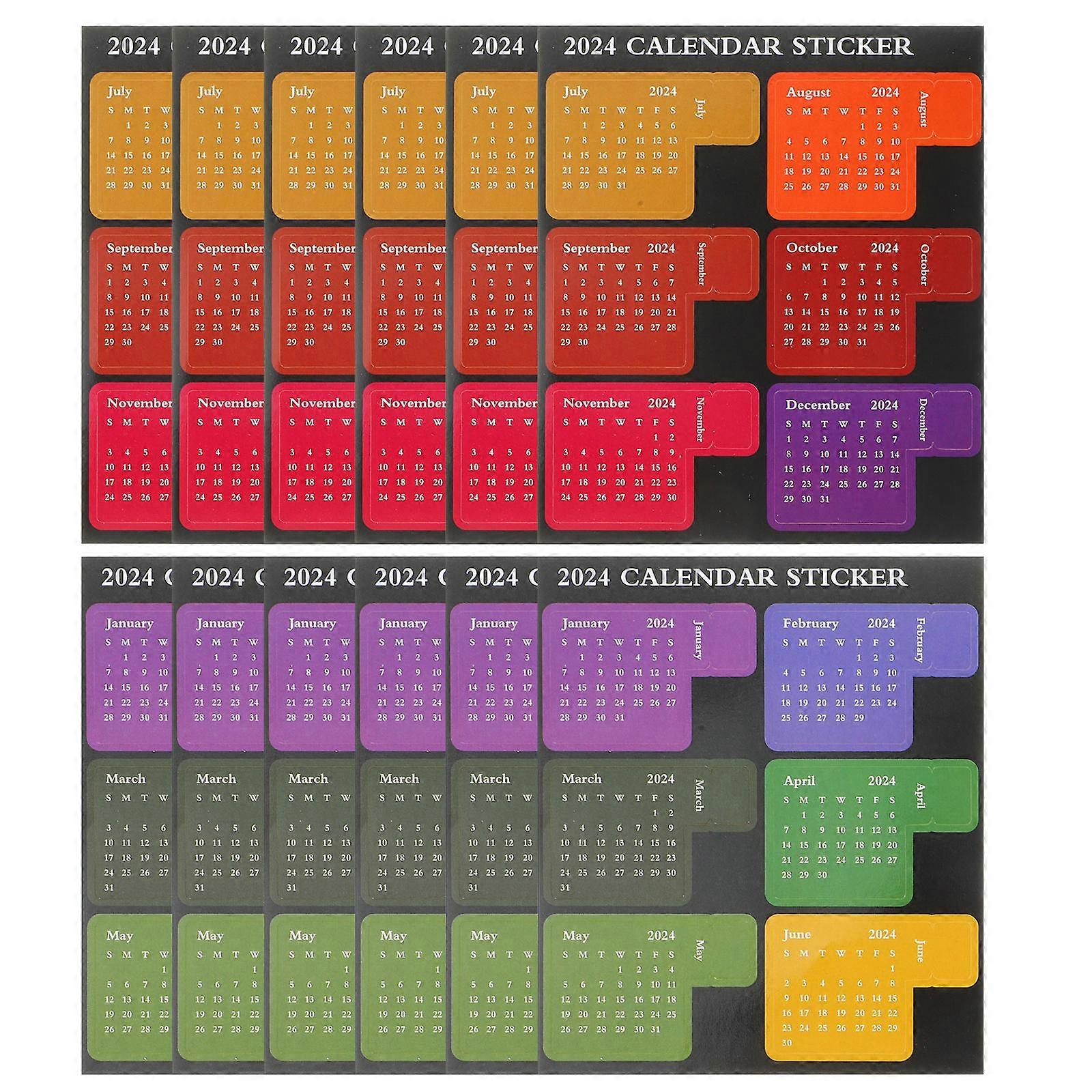 Colored Calendar Index Stickers 12 Sheets Self Adhesive Monthly Planner Tabs Notepad Decor for Organizing and Note Taking Lightweight and Easy to