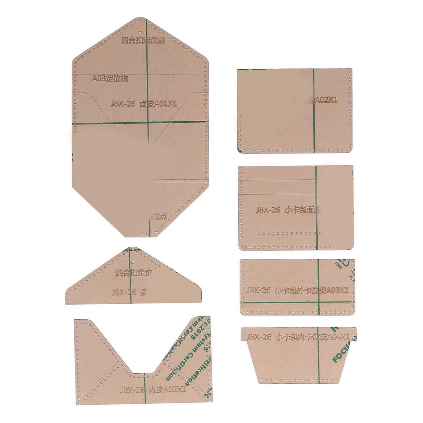 7Pcs Card Package Accurate Cutting Distance Transparent Clear Layout DIY Acrylic Template for Gifts