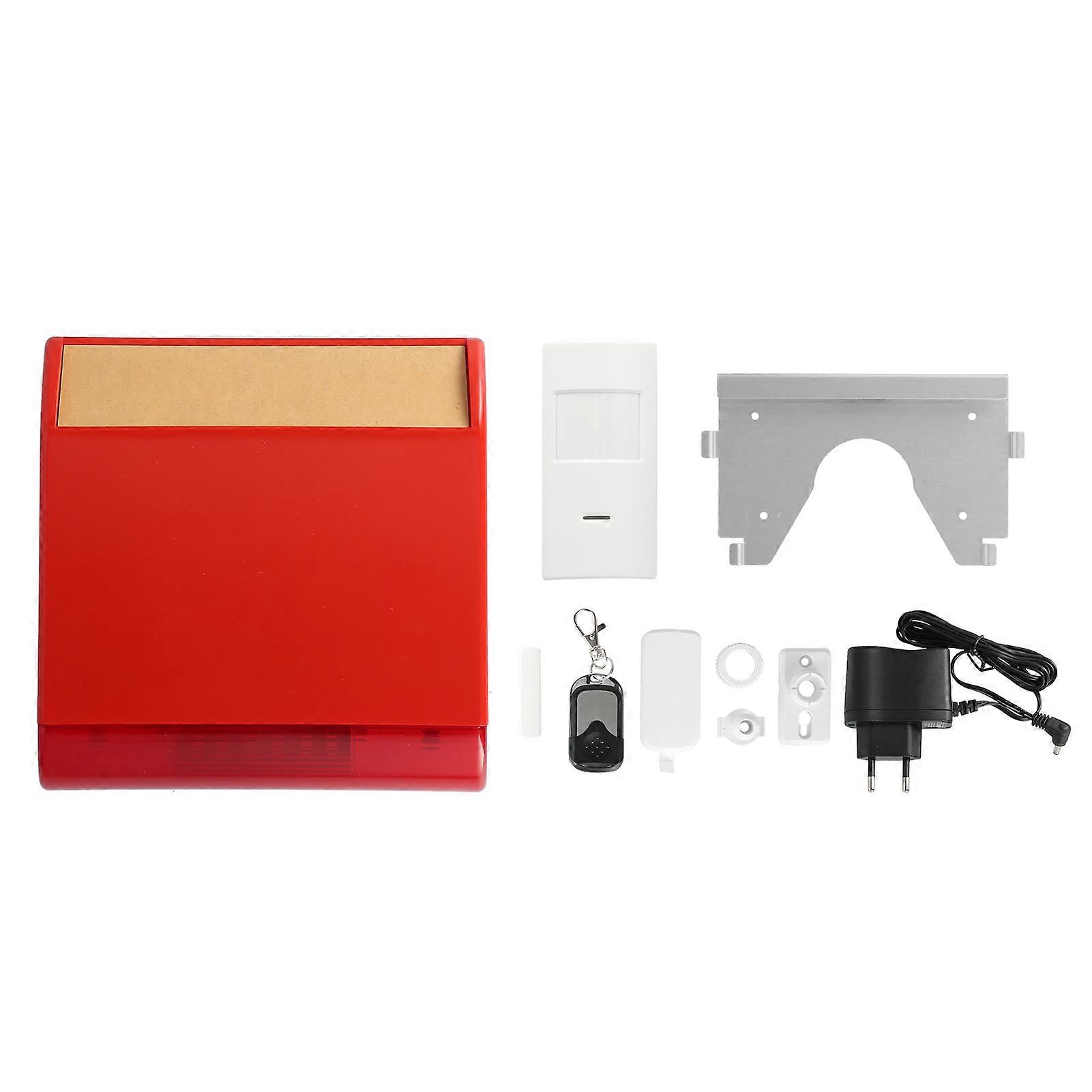 Wireless WiFi Alarm Kit Motion Detector Door Sensor Remote Controller Sound Light Alarm AC