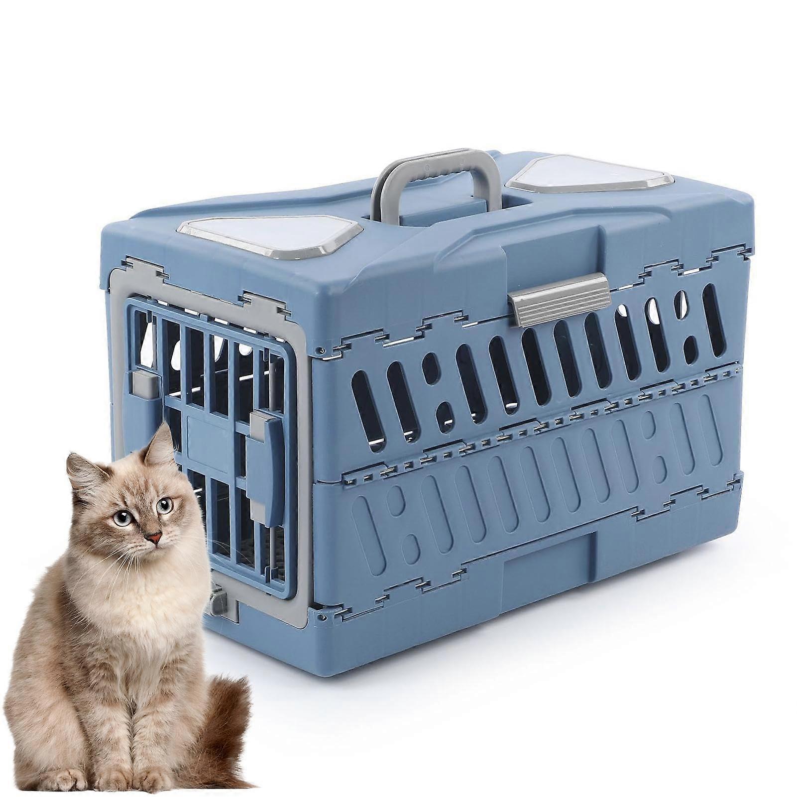 Foldable Carrier for Cats and Dogs, Portable Travel Bag with Bottom Divider Mesh