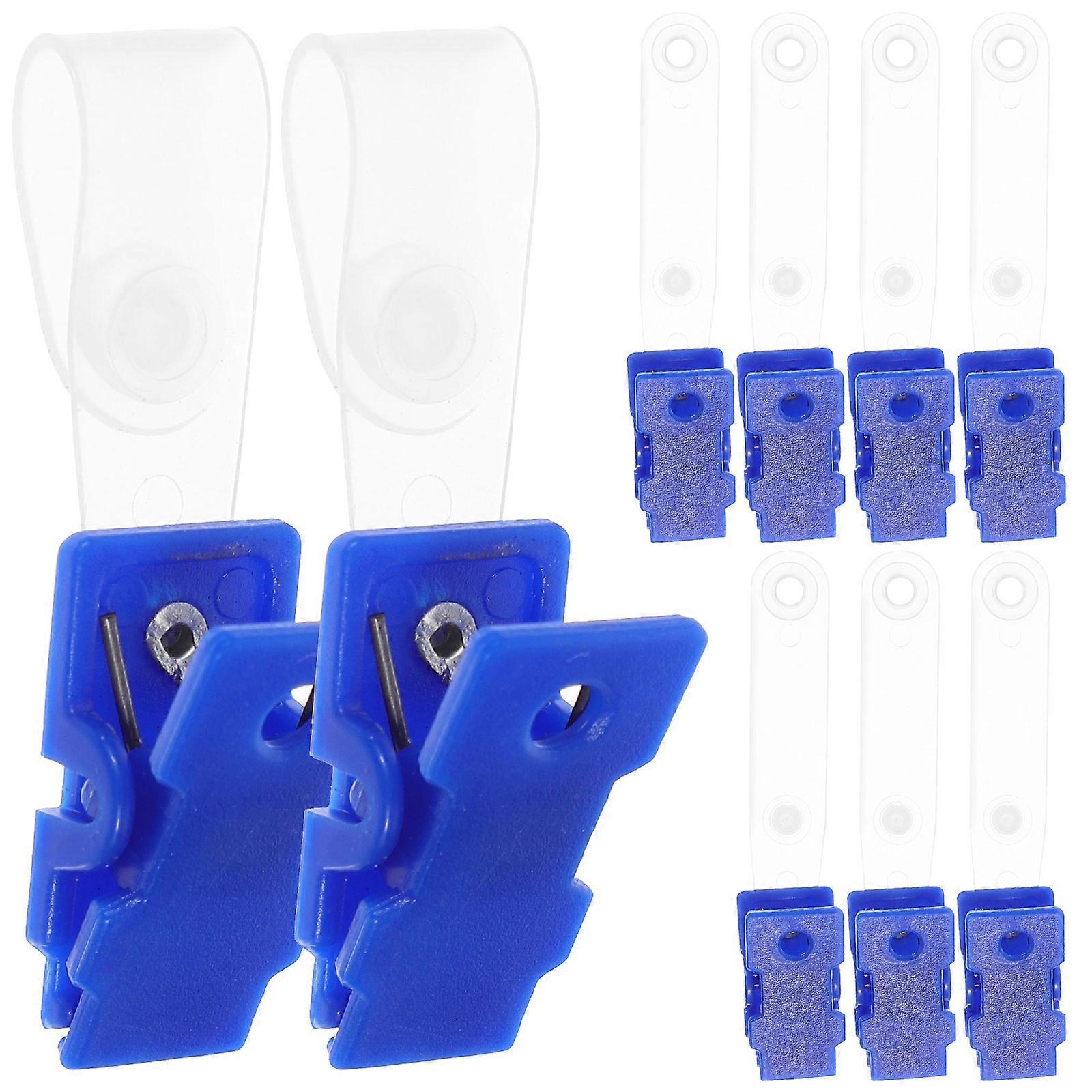 Badge Clip Plastic Name Badge Clips for Fixing Use 100Pcs Blue Small Holders