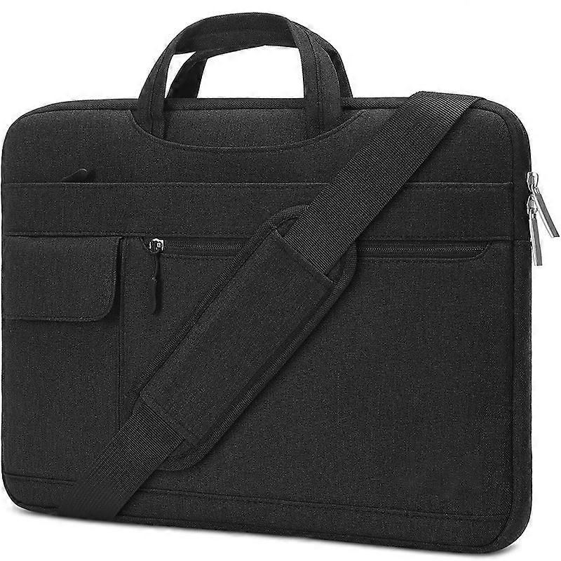 Sac à bandoulière pour ordinateur portable ZENGO compatible, ordinateur portable 13 13,3 pouces, compatible avec MacBook Pro, étui à manchon de porte-documents à rabat en polyester, noir