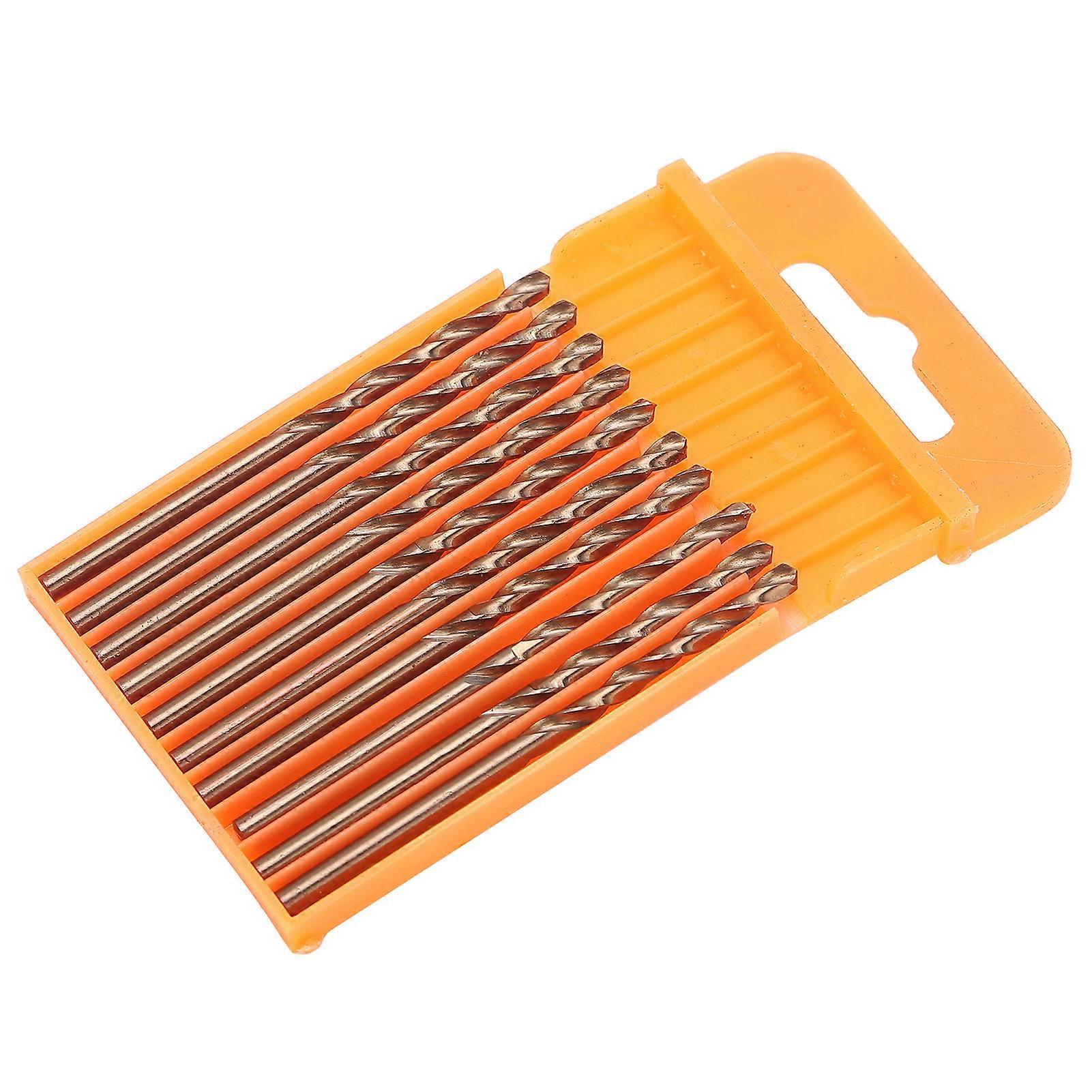 10Pcs HSS Twist Drill Parallel Shank Spiral Fluted Ti Plating Manual Plate Punching Tool