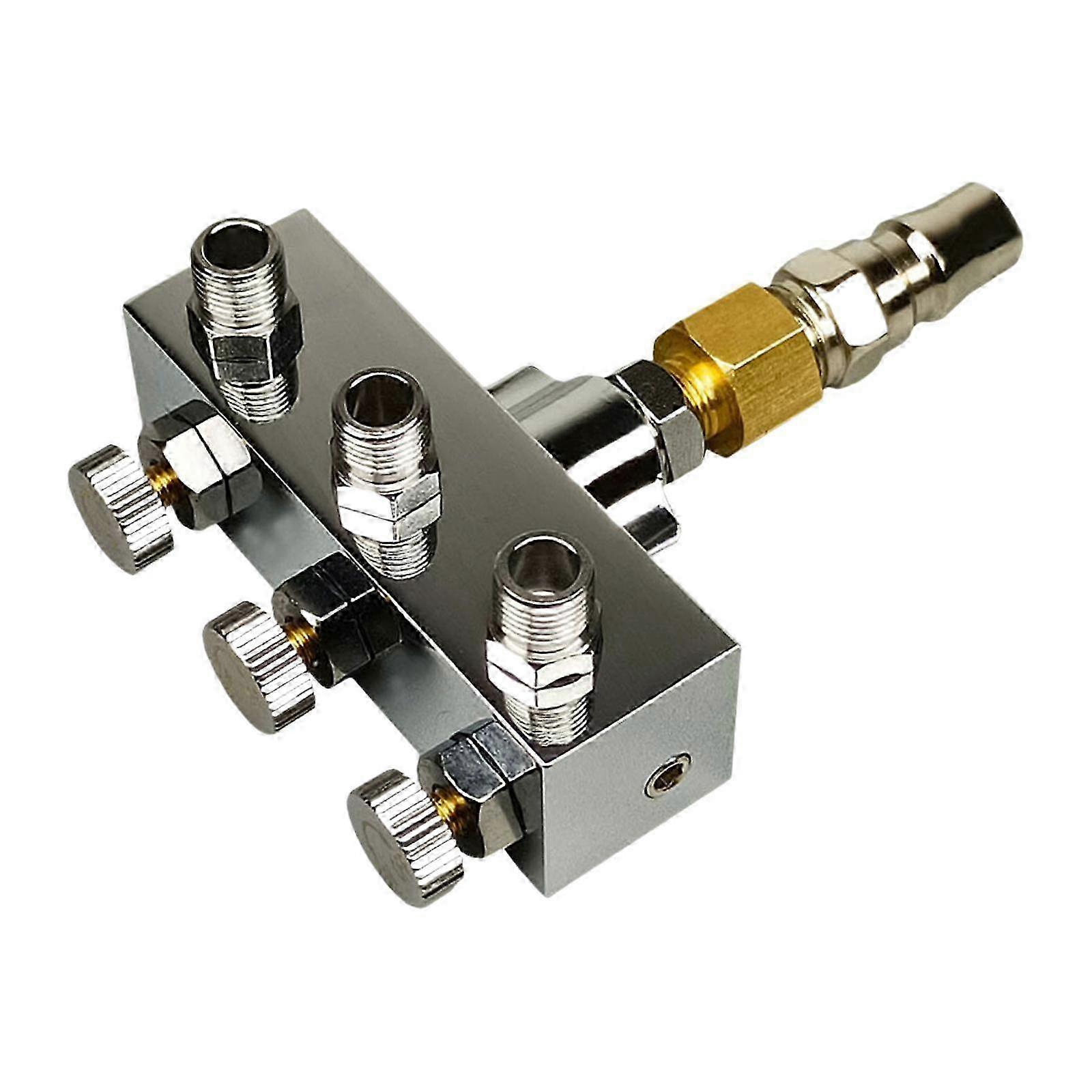 Airbrush Hose Splitter with 1/8" Inlet & Multiple Outlets, Quick-Connect Adapters for Component Replacement