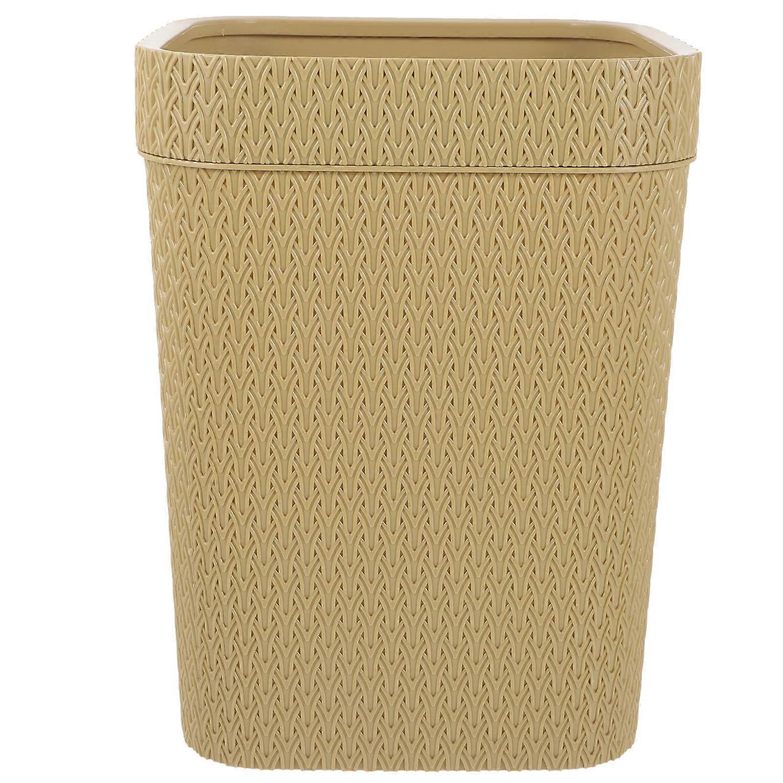 Retro Woven Trash Can for Kitchen, Office, or Living Room – Stylish & Versatile Waste Storage Bin for Home Use