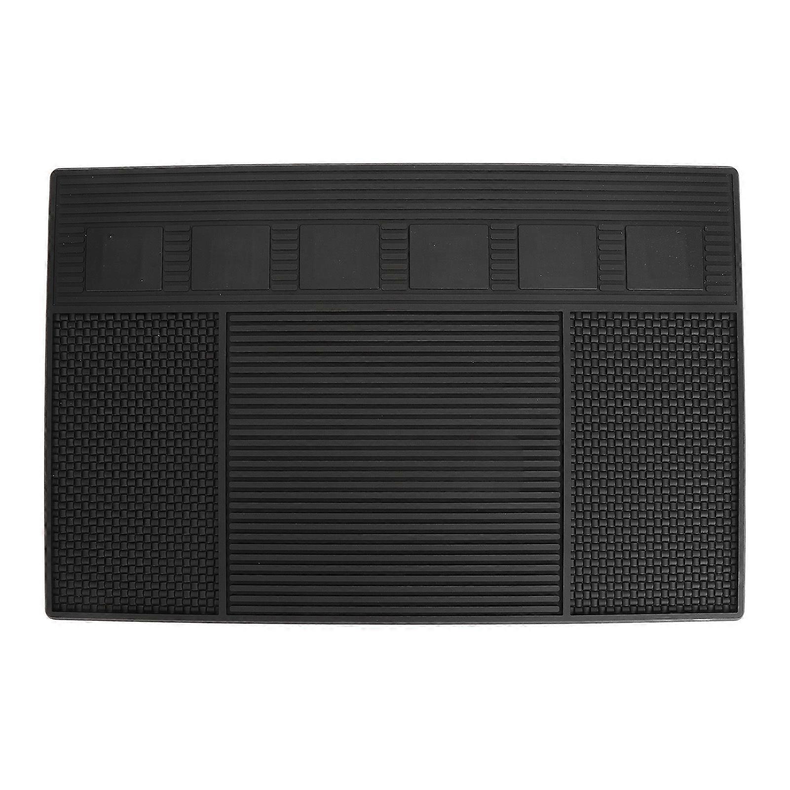 Barber Organized Mat Prevent Slip Silicone Barbershop Work Station Pad for Clippers ScissorsYMMR)