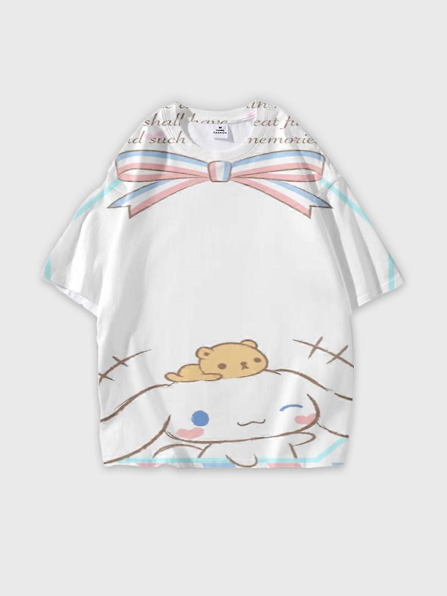 T-shirt round neck Pattern loose short sleeve JW1489