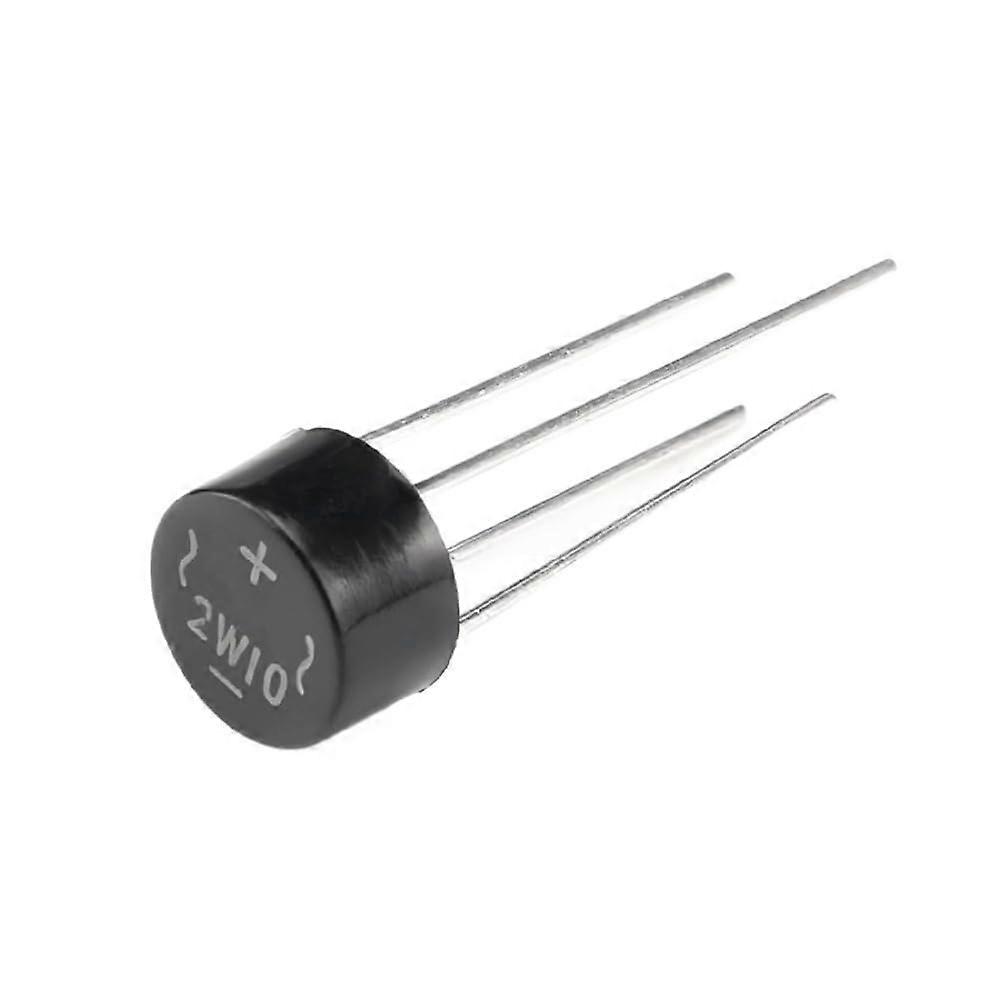 10 pieces 2W10 DIP 4Pin bridge rectifier, 2A 1000V 1KV diode rectifier, circular electronic component.