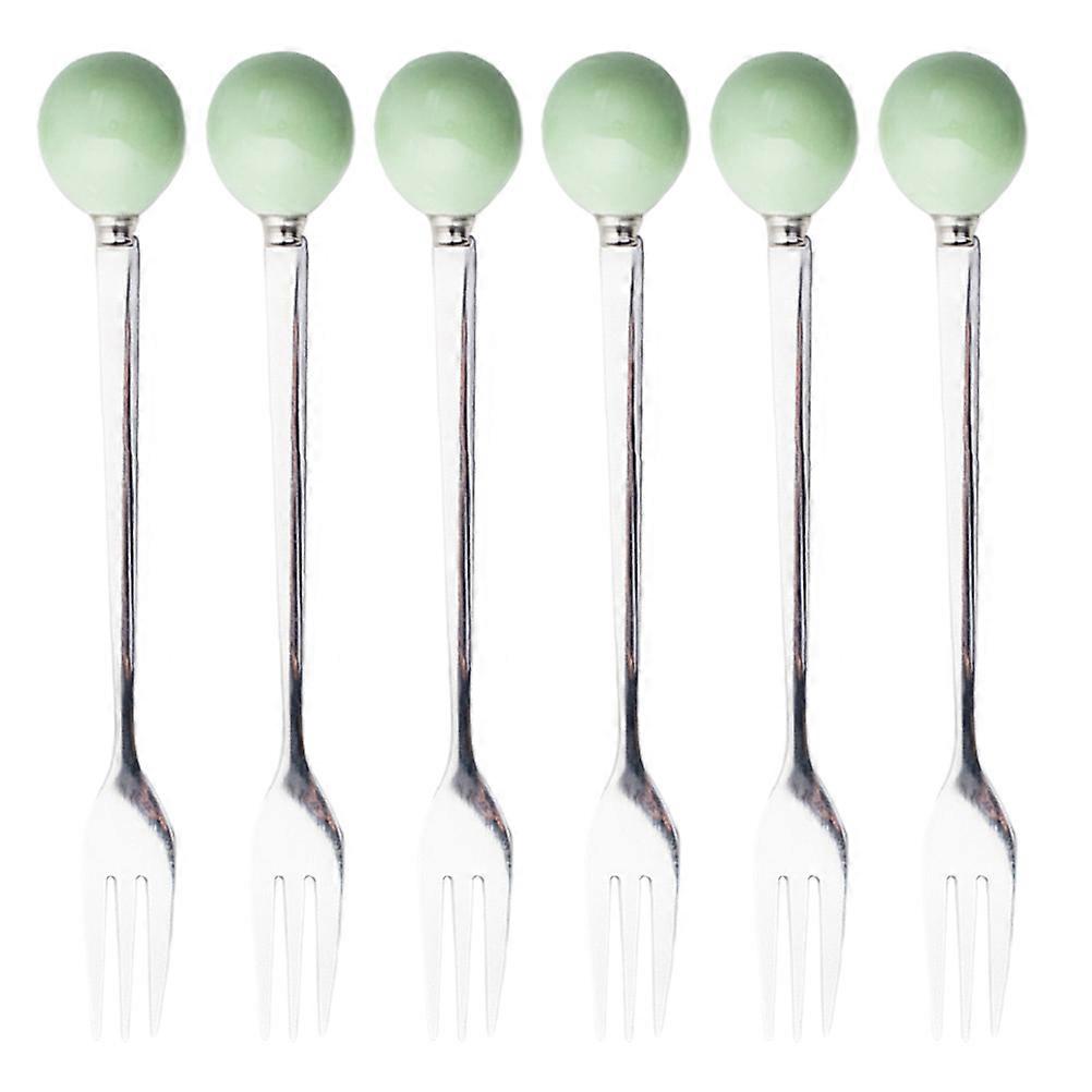 Ceramic Cutlery Mini Forks For Desserts Tableware Friends Housewarming present 6Pcs
