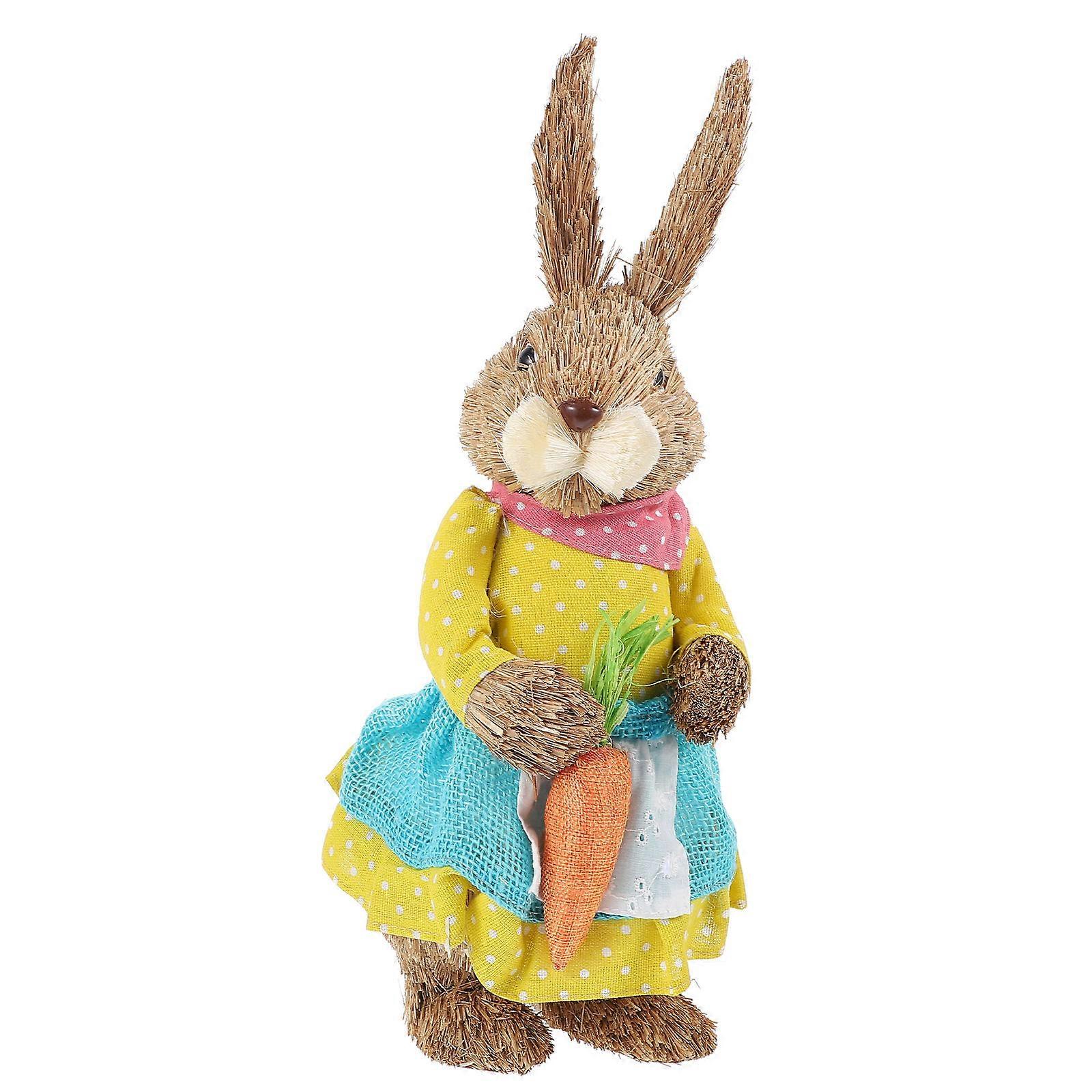 Rustic Style Easter Rabbit Bunny Desktop Ornament Home Decor Photography Prop 45X15X15cm 1Pack