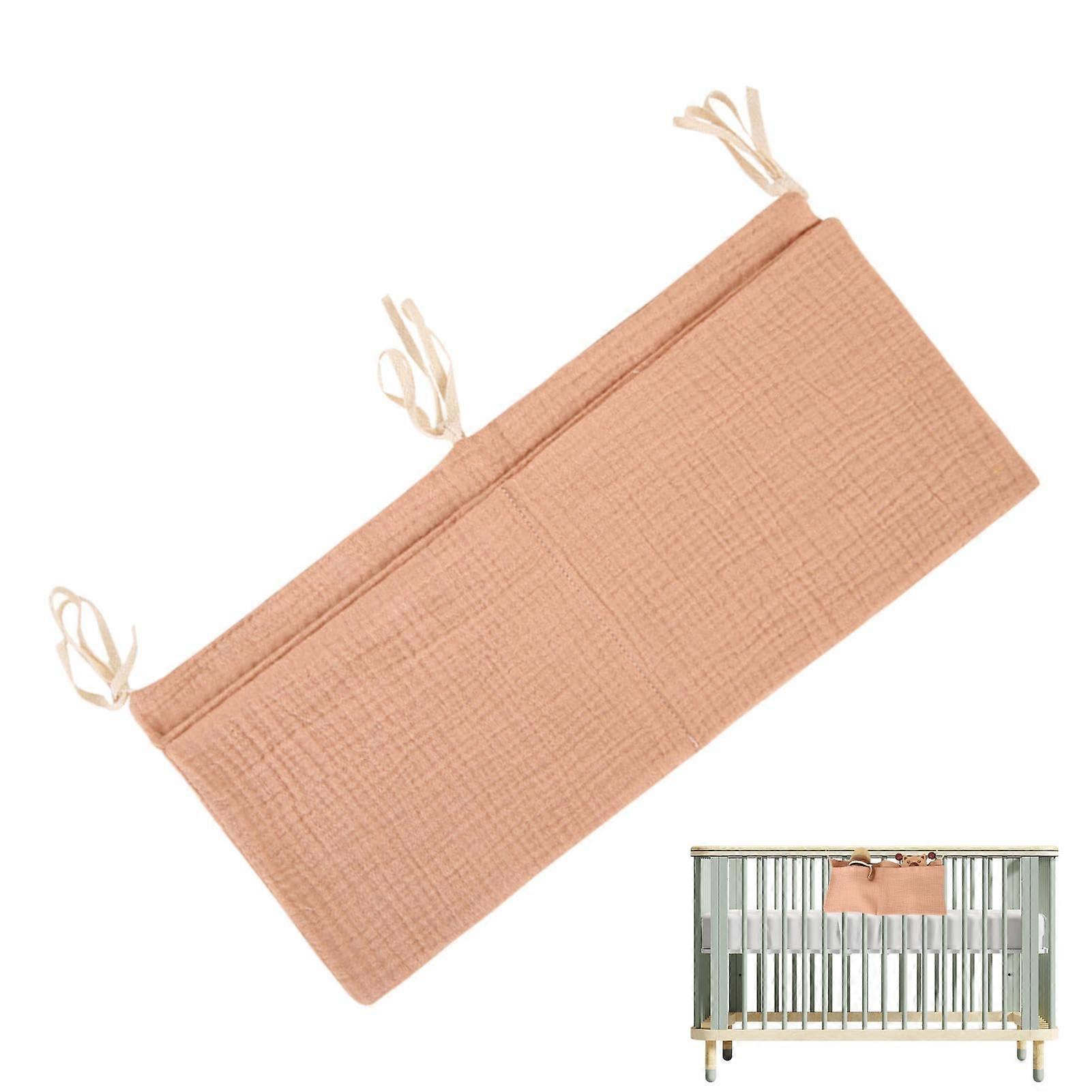 Gnrique Crib Pocket Organiser, Multifunctional Storage Bag, Large Opening Pouches, Hangable Design, Gauze Material.