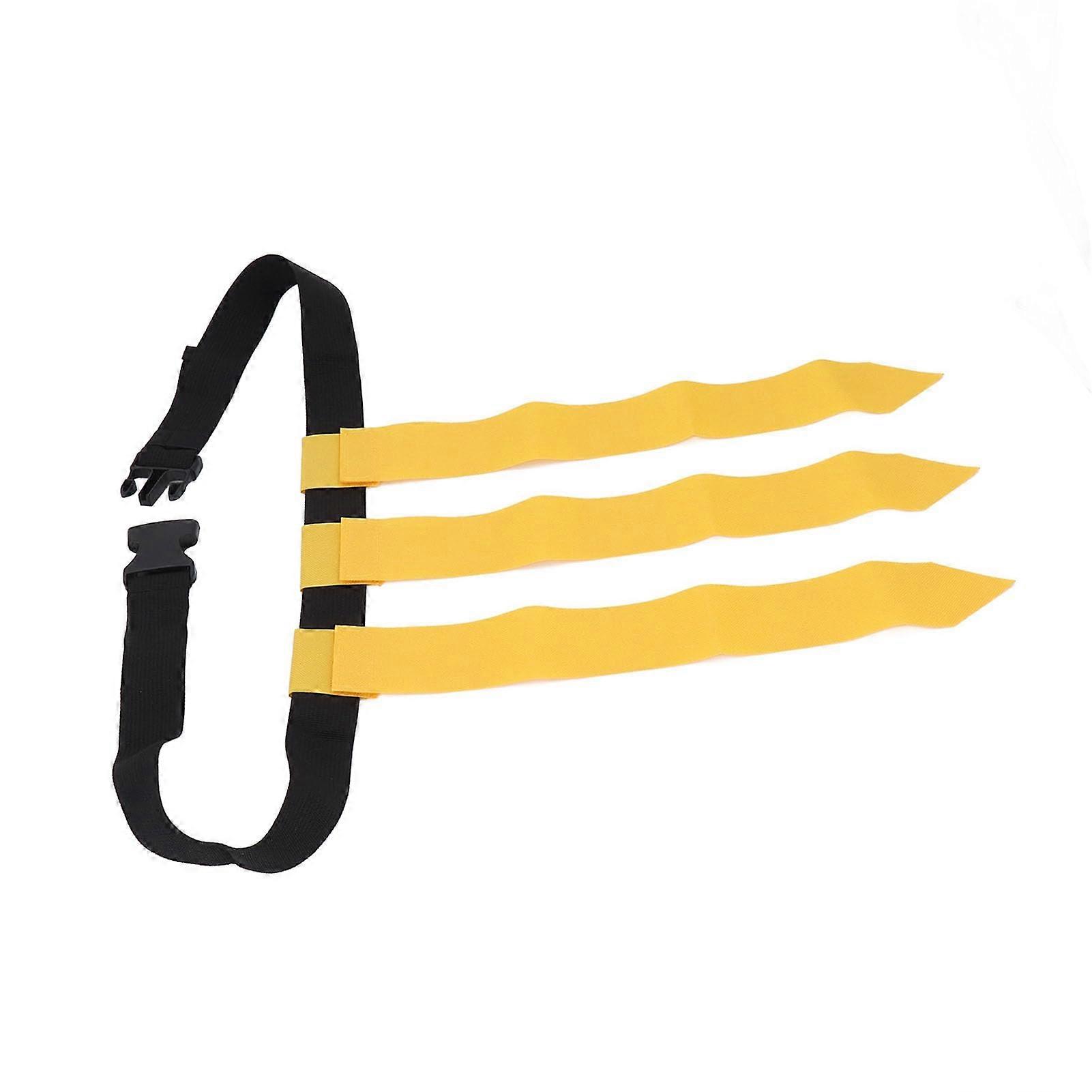 Adjustable Flag Football Belt with 3 Flags for Youth and Adults Training, Stretchy Quick-Release Design, Yellow Color