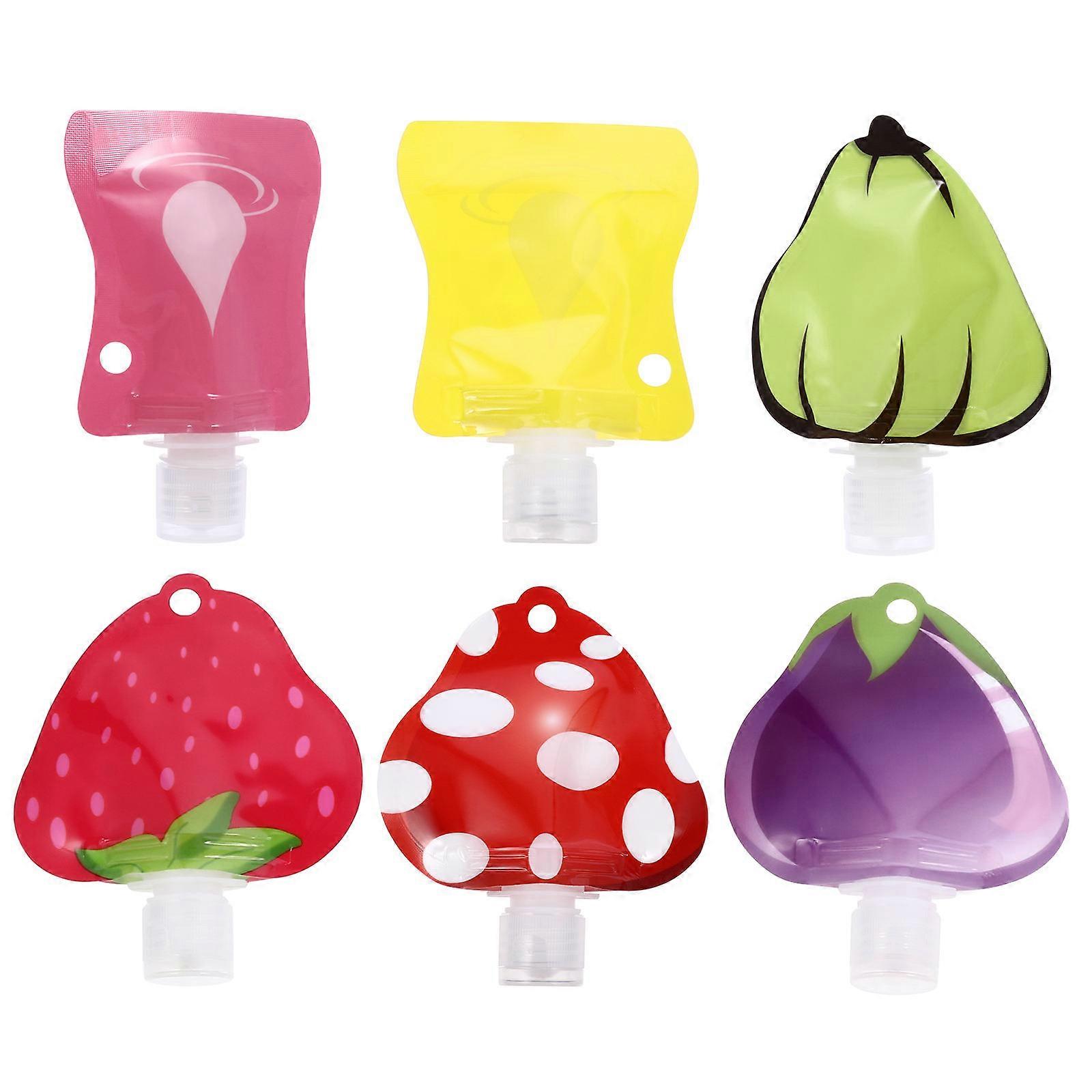 Travel Size Toiletries Bottles Portable Lotion Dispenser Assorted Color 6Pcs